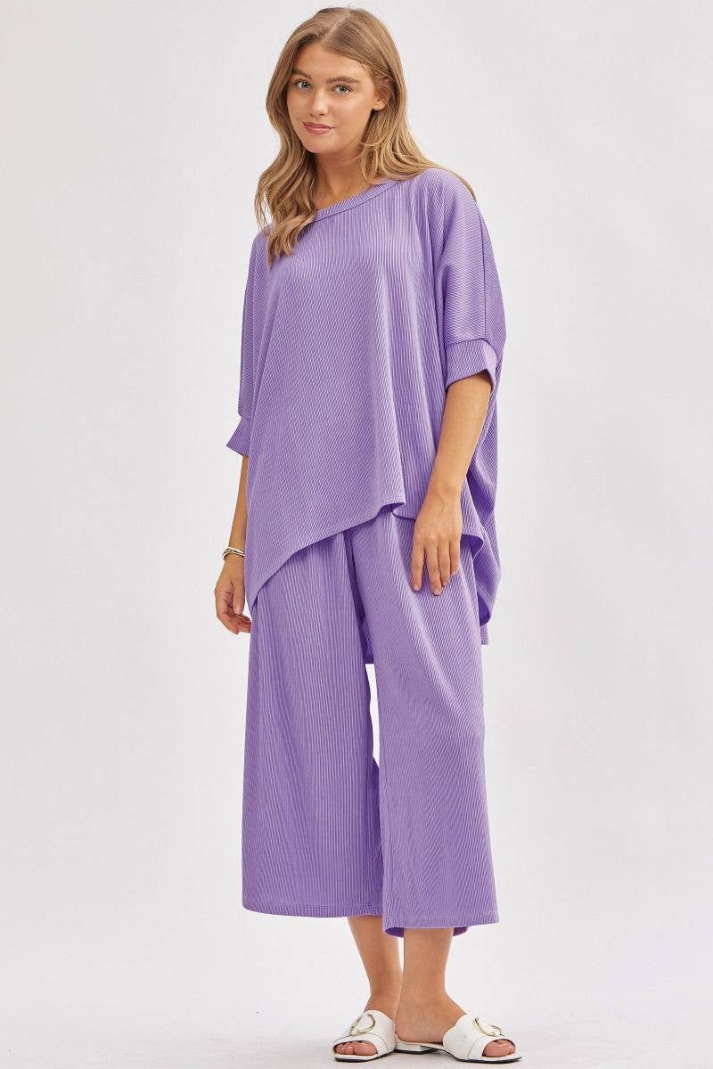 Solid Blouse + Wide Leg Set