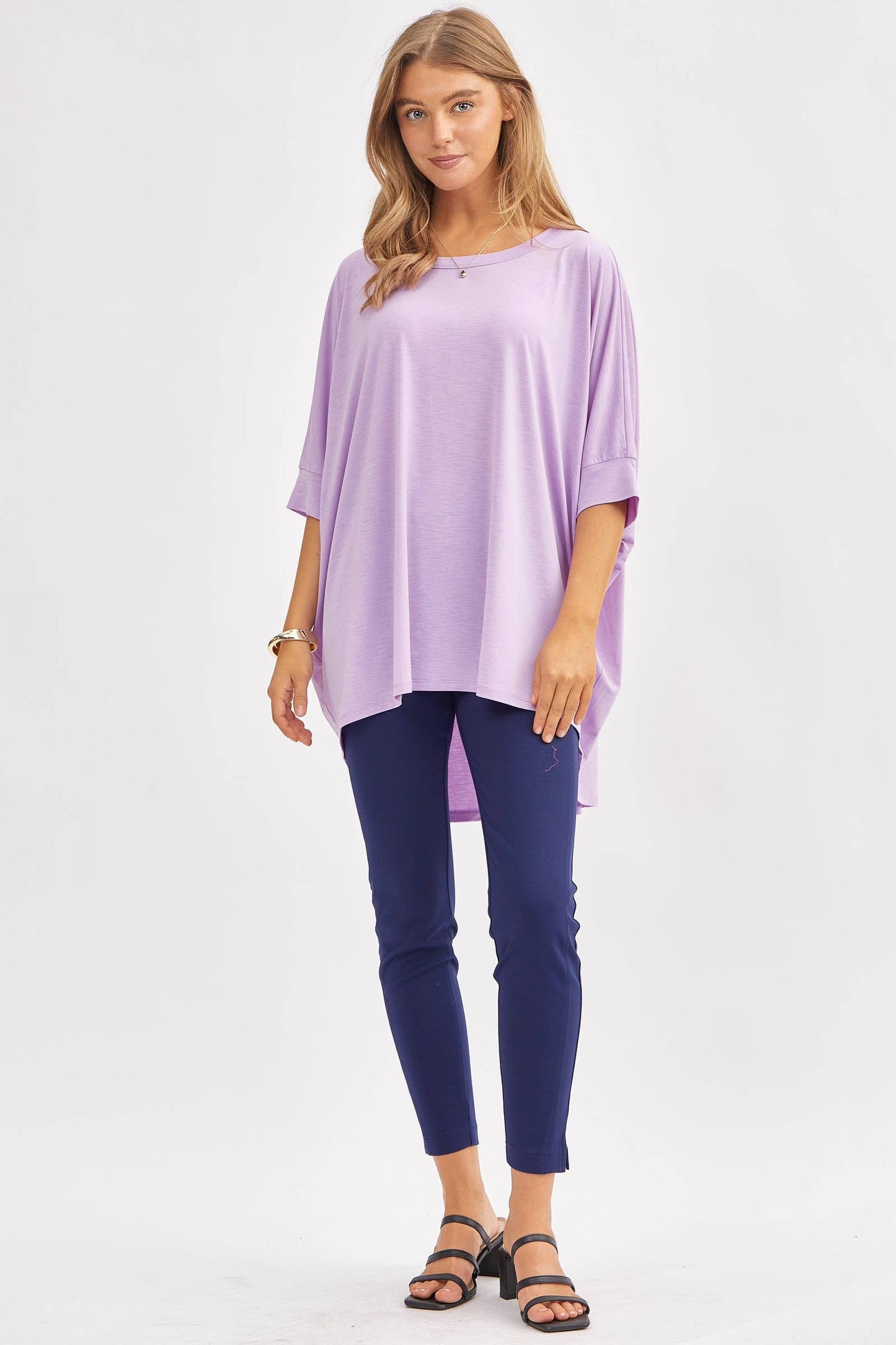Relaxed Banded Dolman Sleeve Poncho