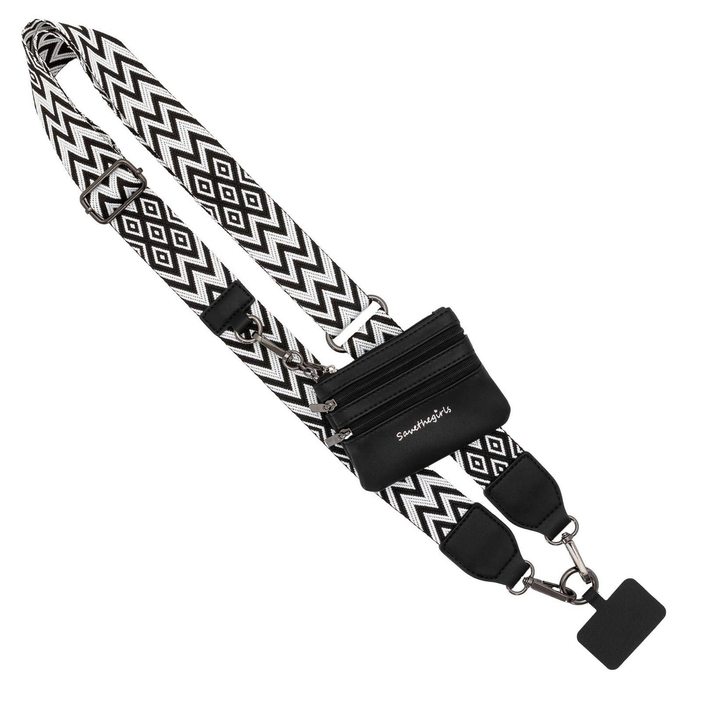Save The Girls - Clip & Go Crossbody Phone Lanyard - Chevron Collection