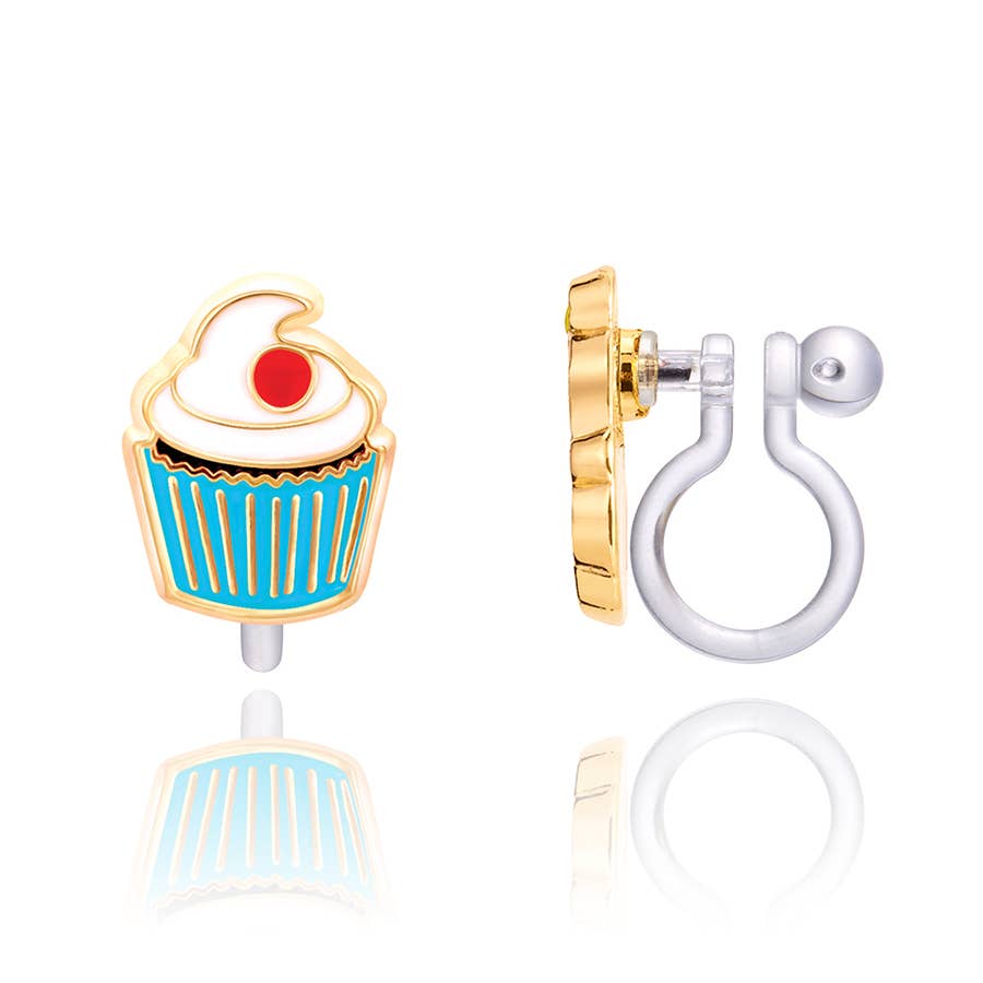 Girl Nation - CLIP ON Cutie Earrings- Classic Cupcake