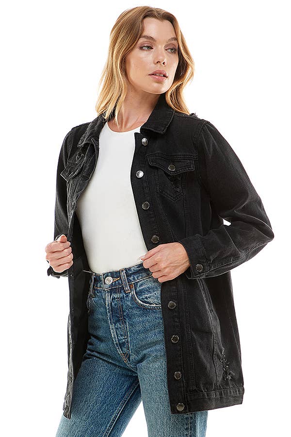 Long denim jacket