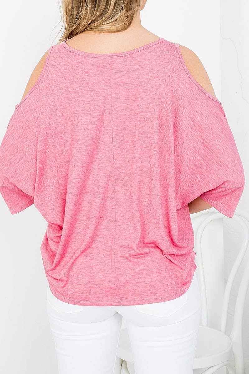 BULL HEAD WILD N FREE DISTRESSED BATWING TOP