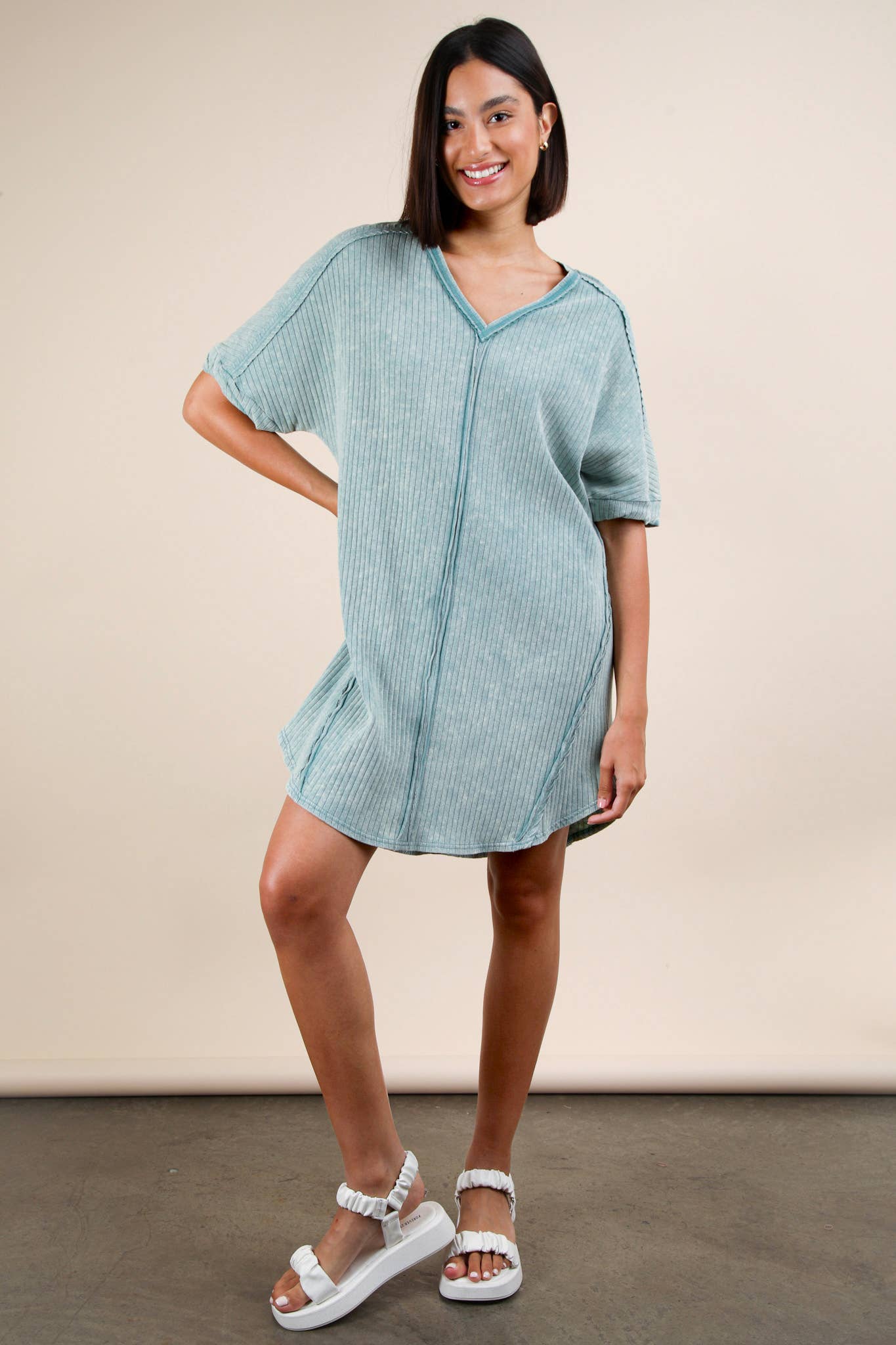 Mineral Washed Mini Dress
