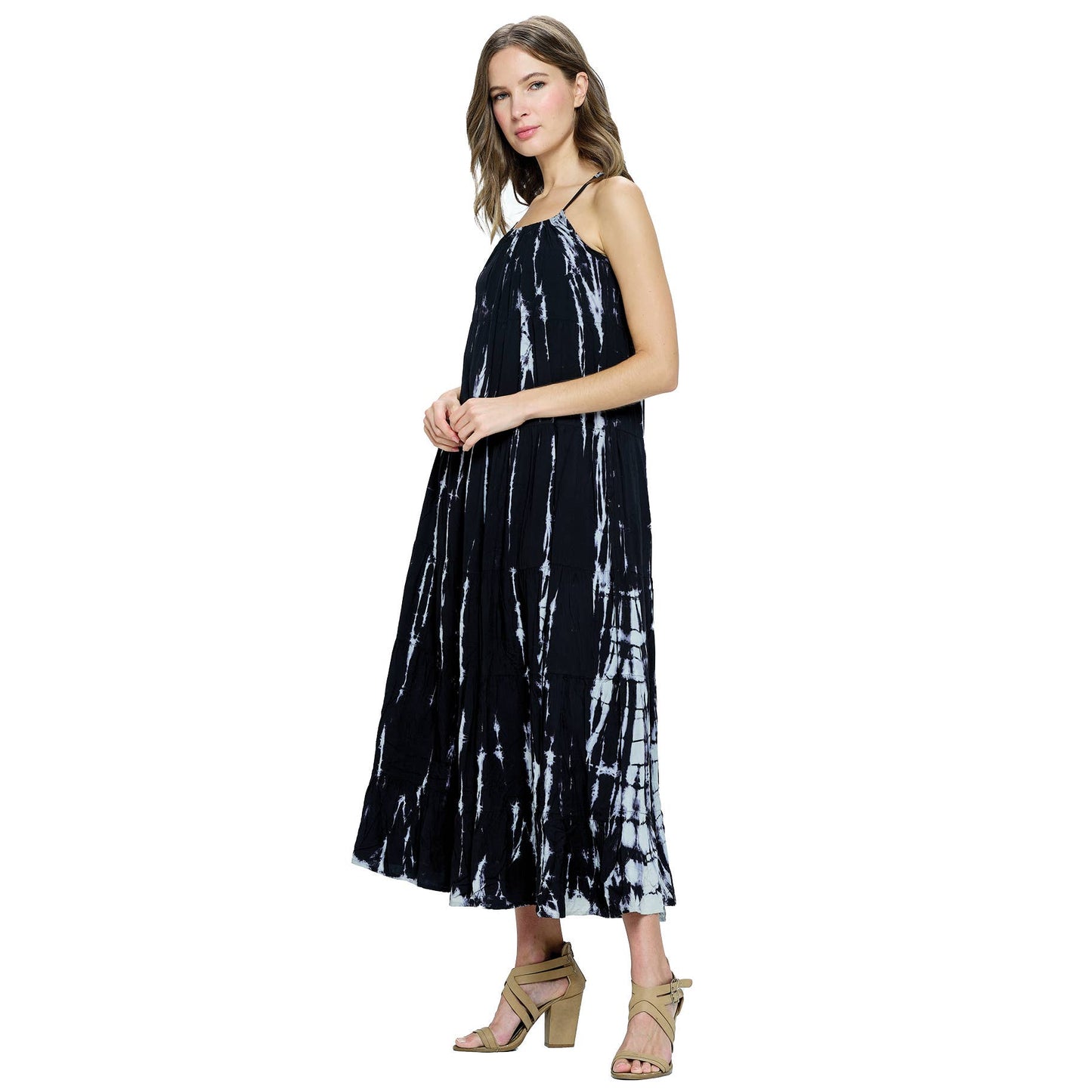 Long Dress Tie Dye Ruffle Tiered