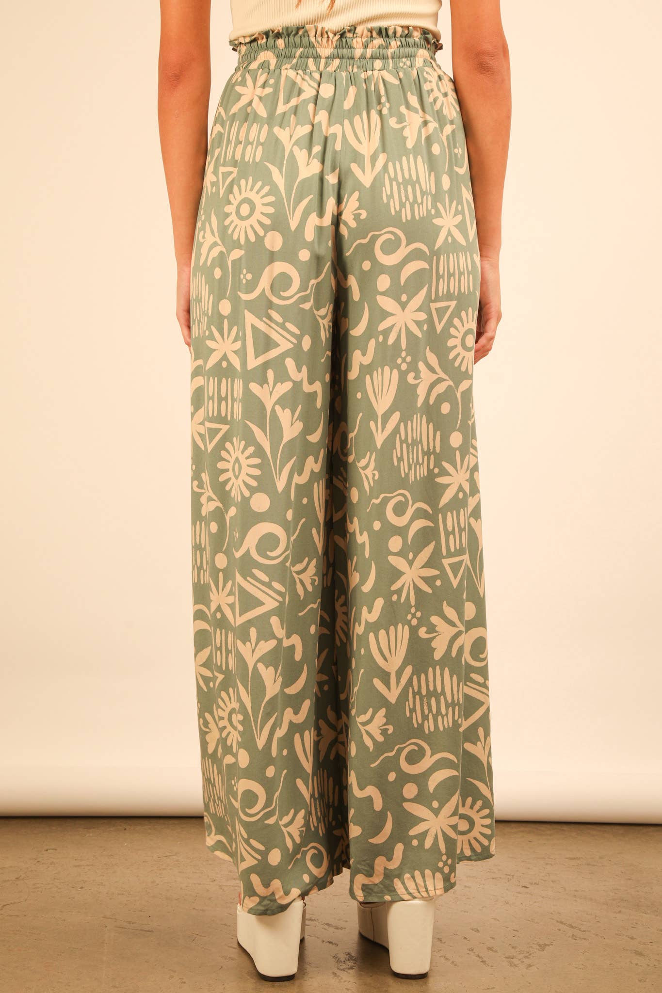 Printed Wide Leg Long Pants