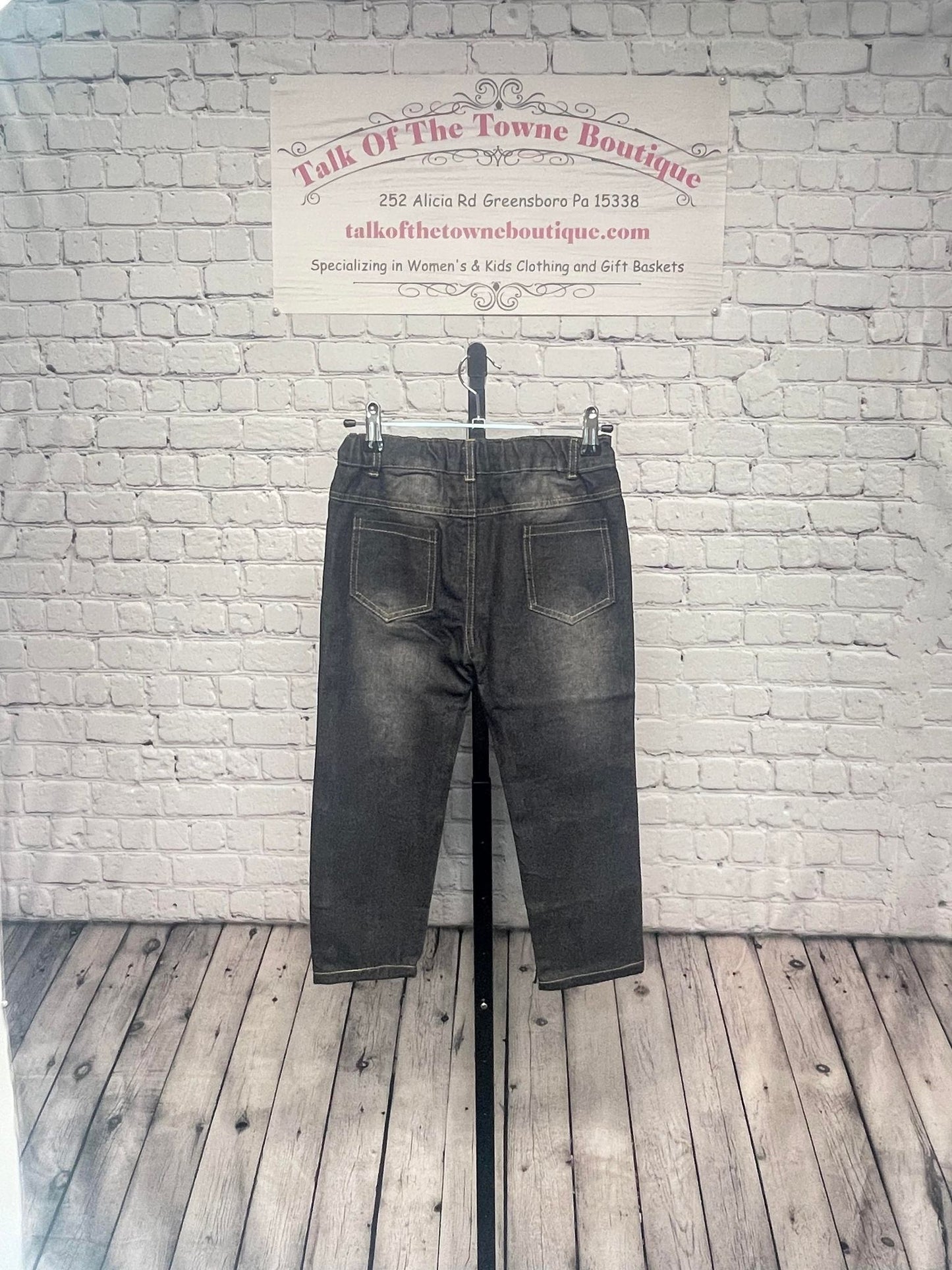Boys Denim Pants - Black distressed