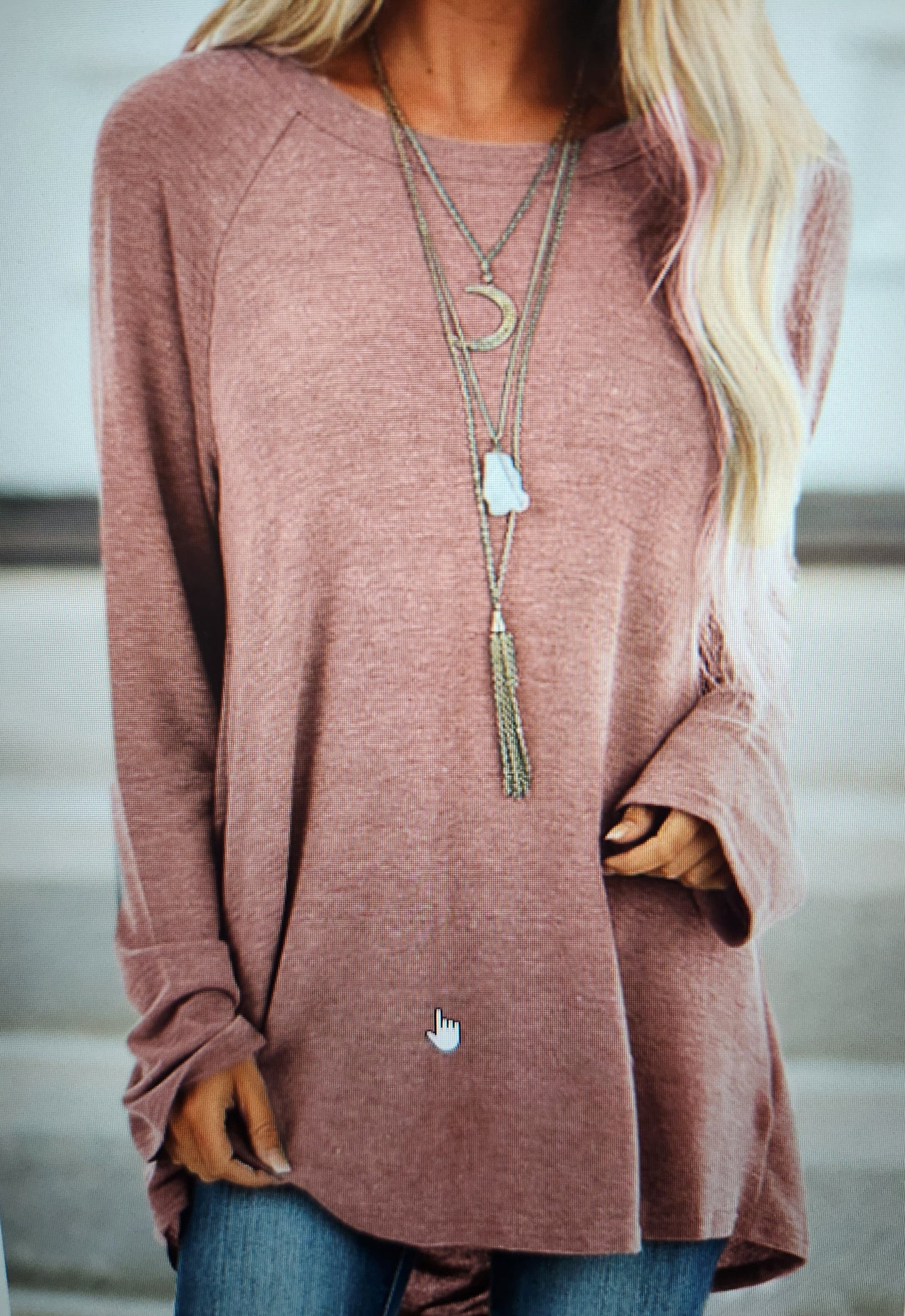 Burgundy long sleeve top