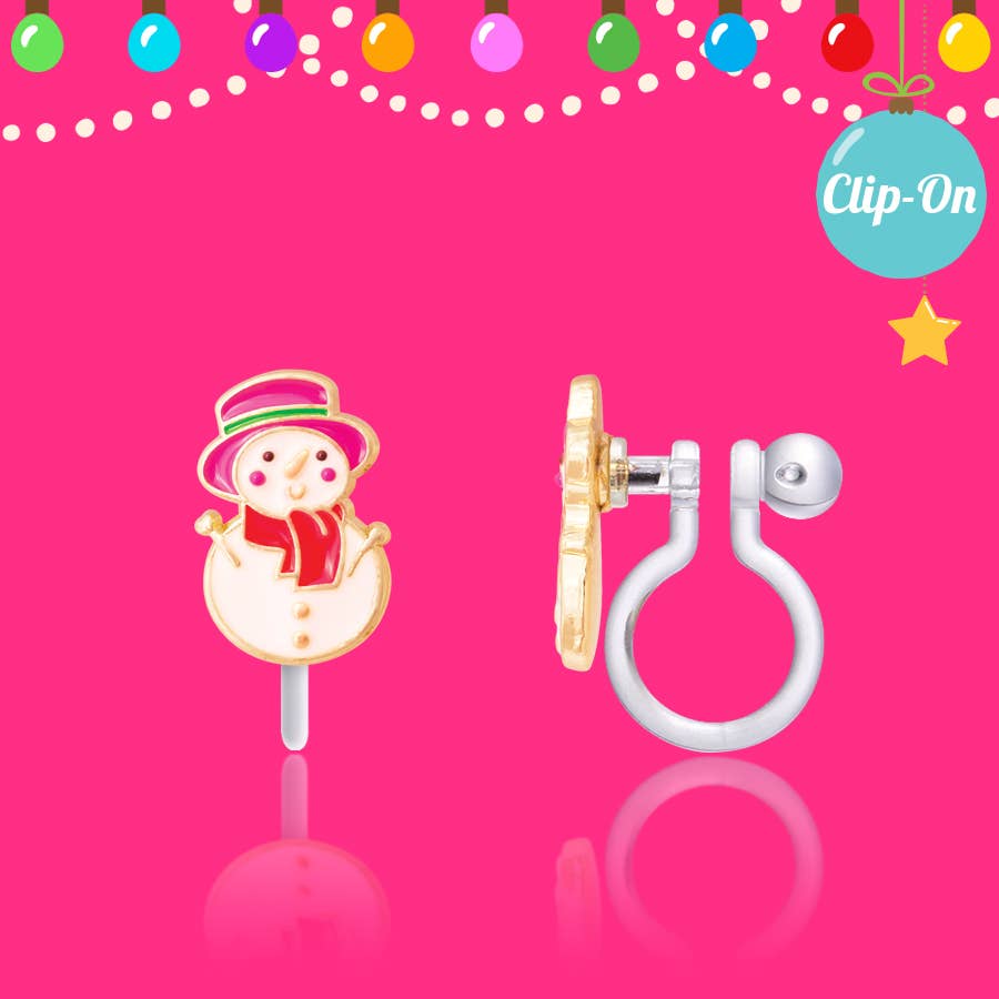 Girl Nation - Snowman Wonderland Clip On Earrings
