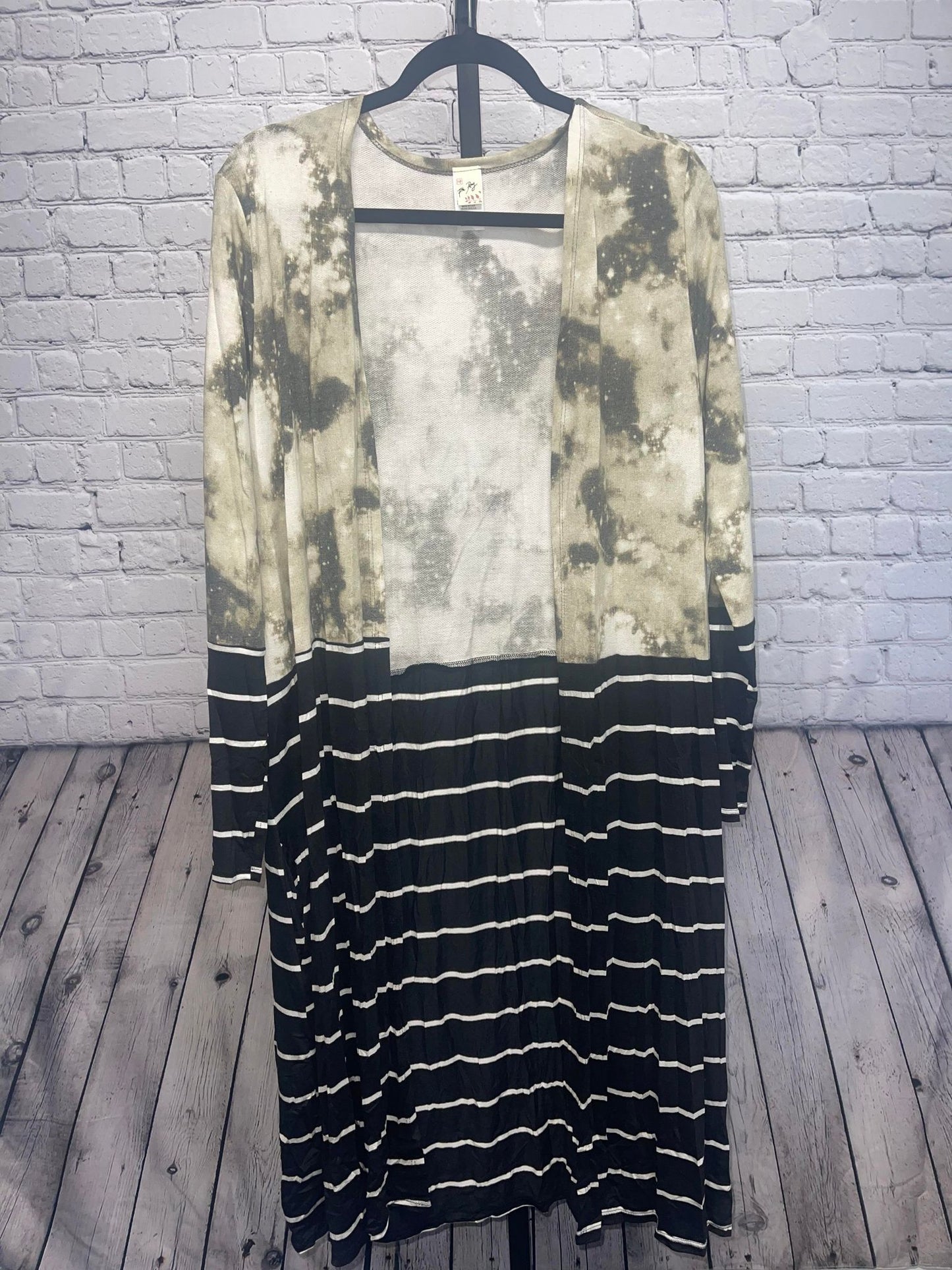 Open front color block cardigan