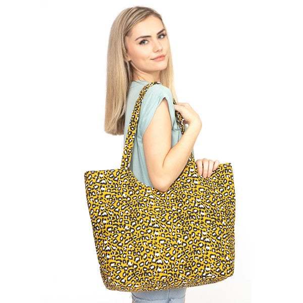 Leopard Print Canvas tote