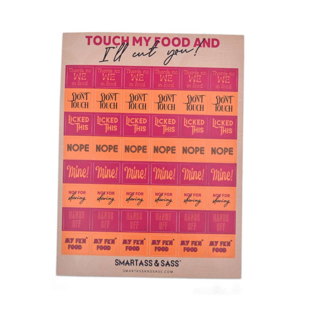 Smartass & Sass - Food Claiming Stickers | Bite me, Nope, Mine Labels