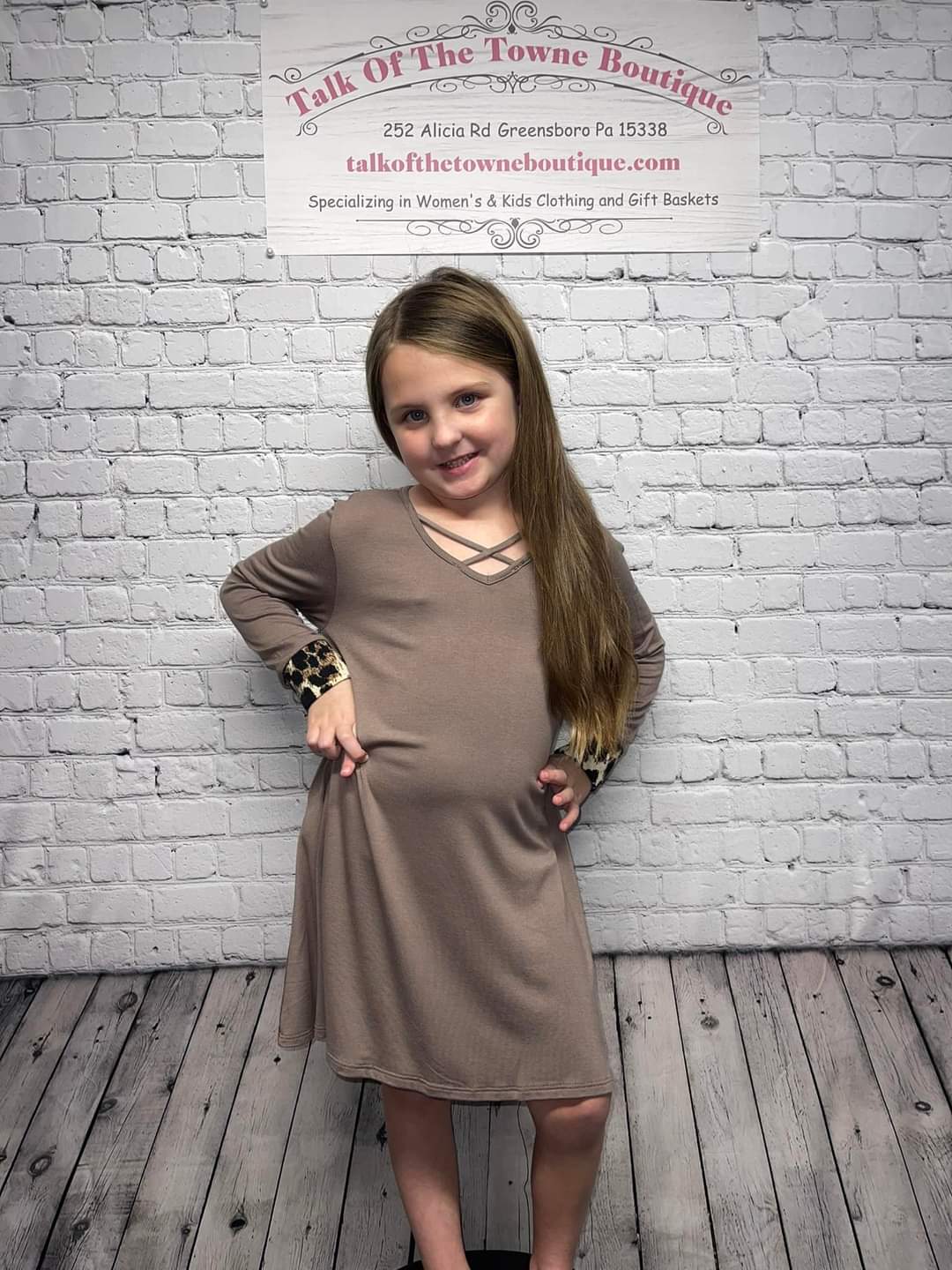 Kids Dress - Mocha/Lep