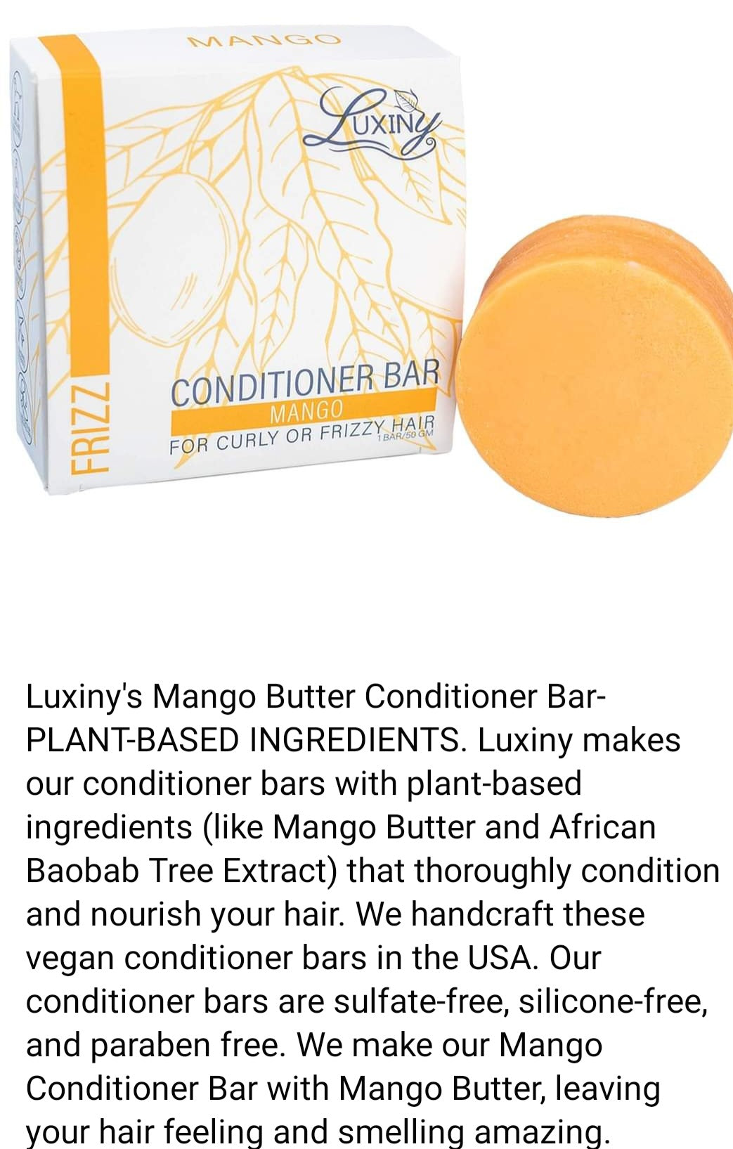 Luxiny Solid Conditioner bars (MANGO / FRIZZY AND CURLY HAIR)
