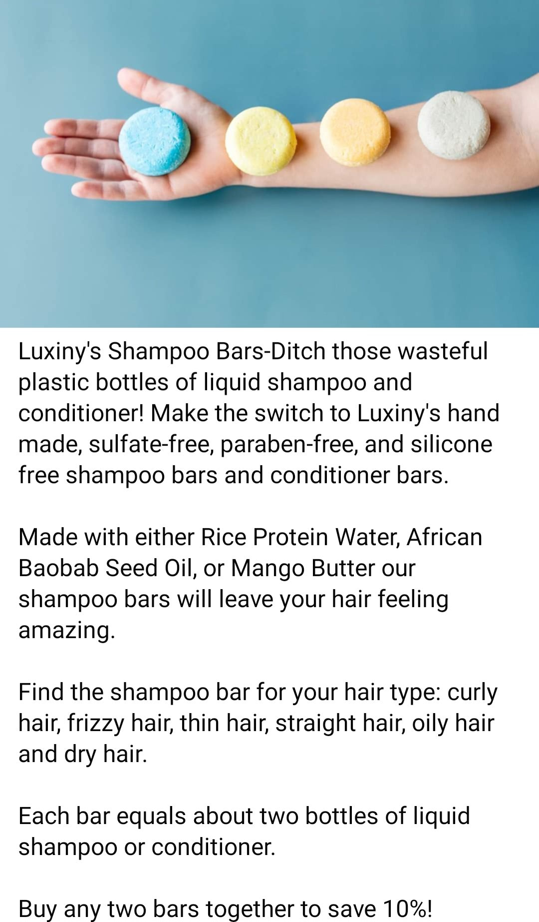 LUXINY SOLID SHAMPOO BARS (CITRUS SPLASH)