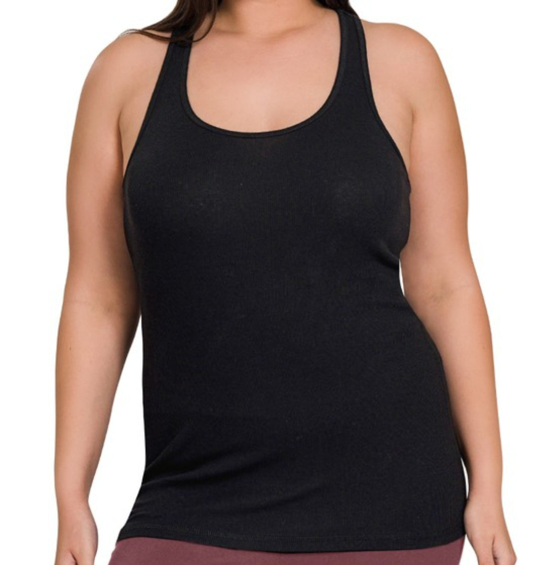 PLUS SCOOP NECK SMLESS TANK TOP