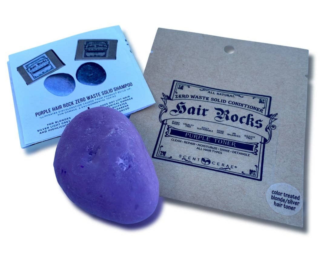 Scentcerae Hair Rock Purple Toner Shampoo & Conditioner Rocks