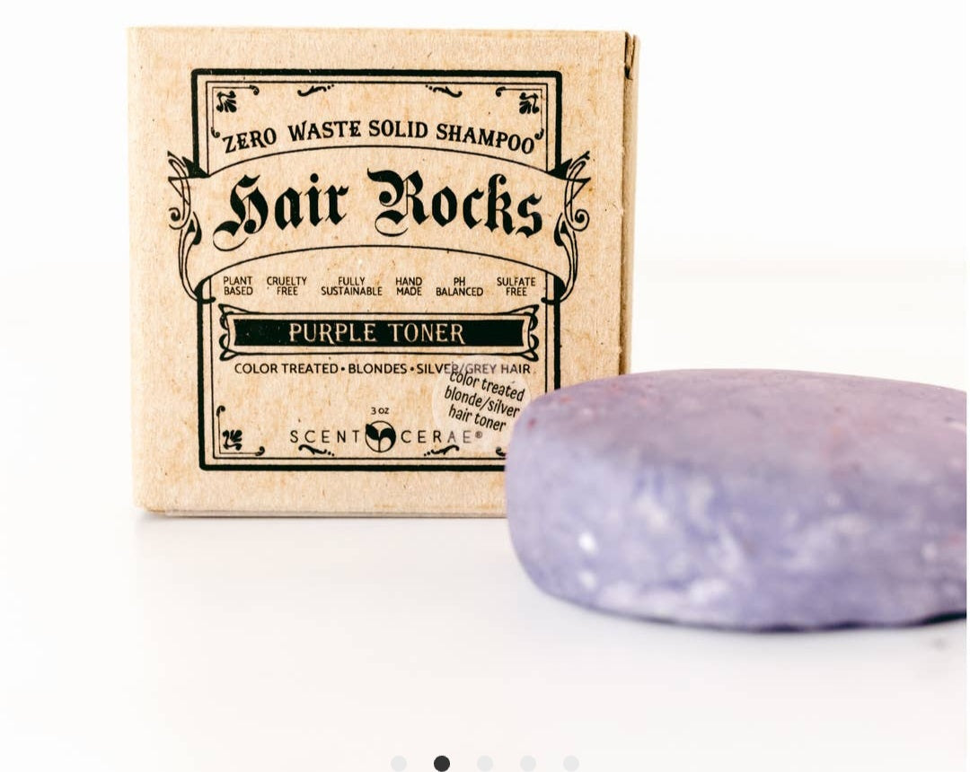 Scentcerae Hair Rock Purple Toner Shampoo & Conditioner Rocks