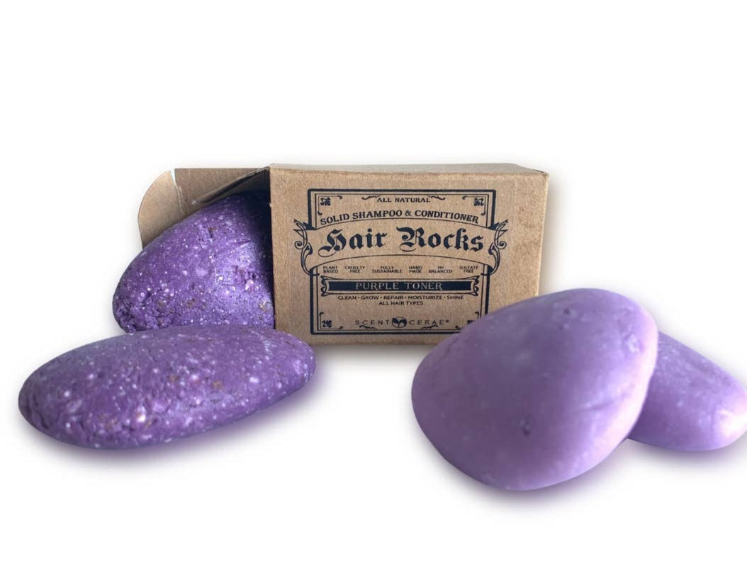 Scentcerae Hair Rock Purple Toner Shampoo & Conditioner Rocks