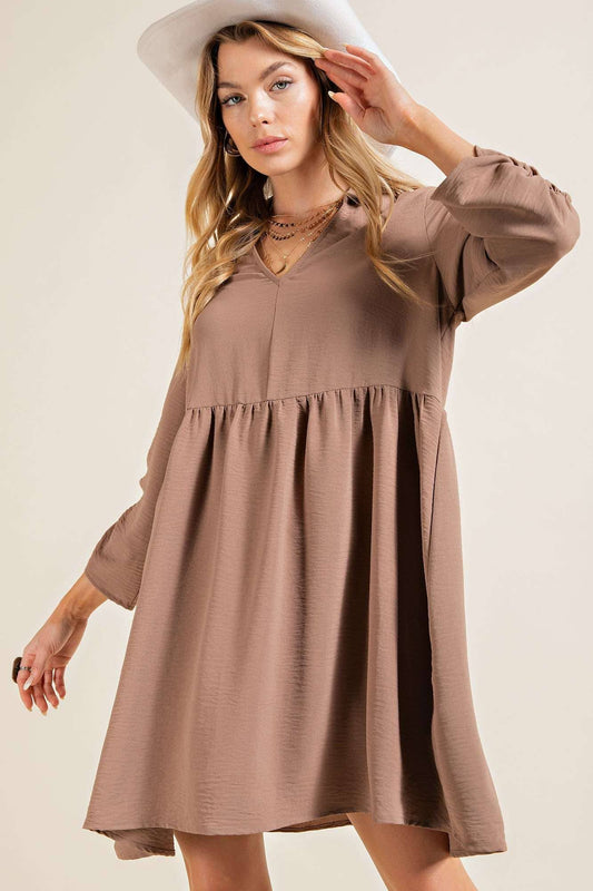 Ruched sleeve dress