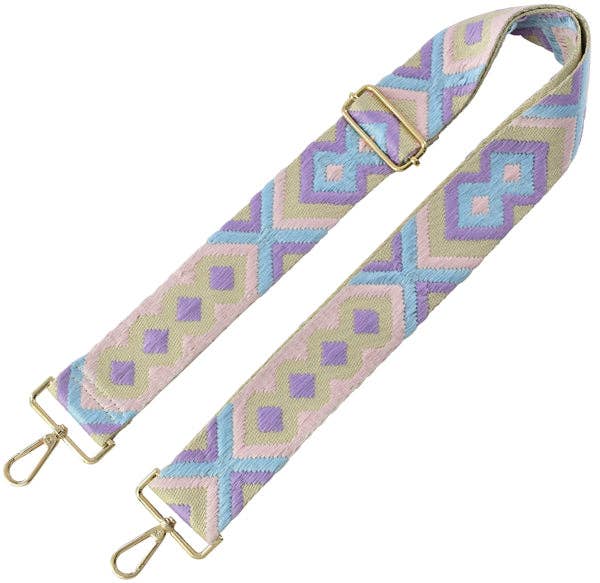 MiMi Wholesale - SS050B TG10139 Boho Adjustable Guitar Strap: Aqua Pink