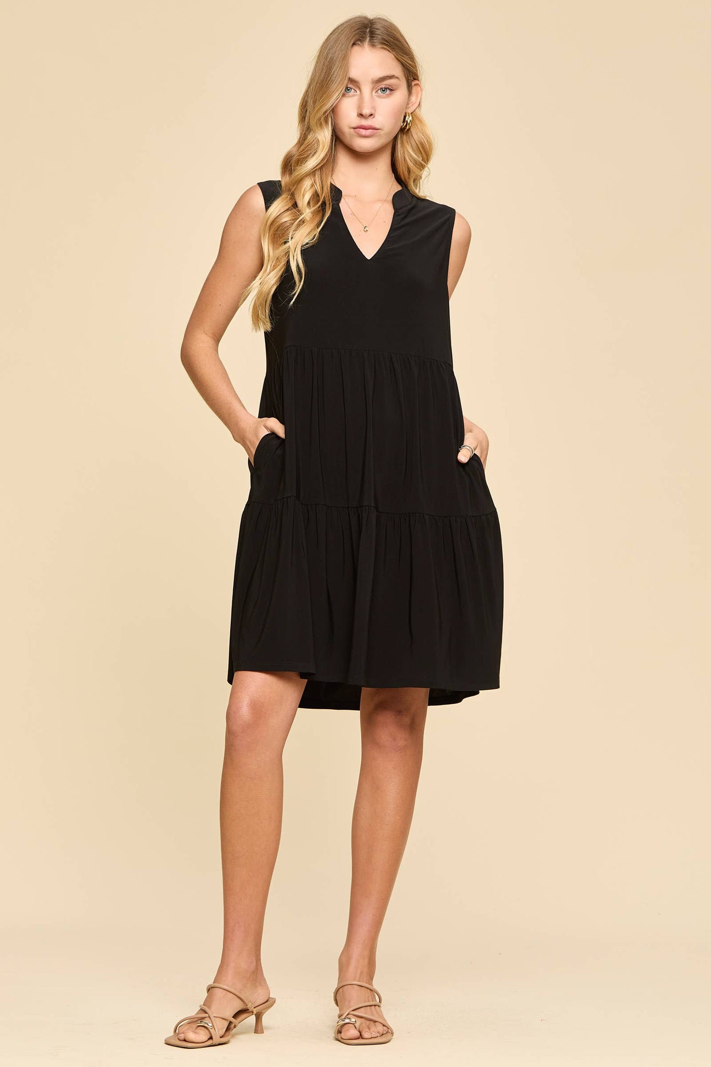 Wrinkle-Free Tiered Lizzy Dress