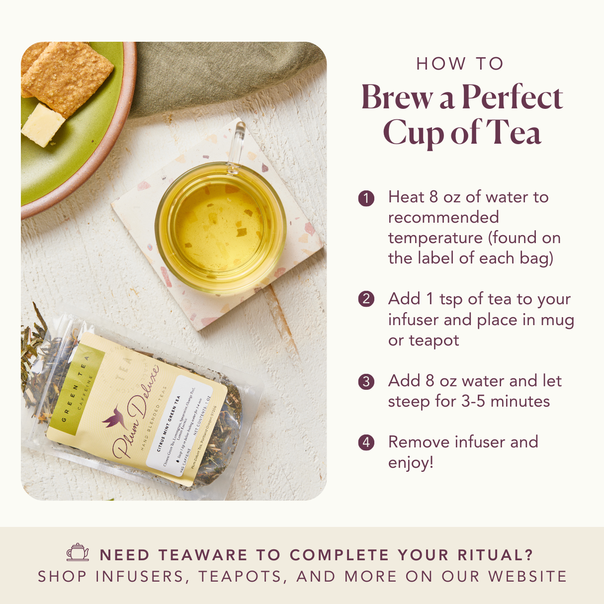 Plum Deluxe Tea - Strawberry Echinacea Immunity Herbal Loose Leaf Tea