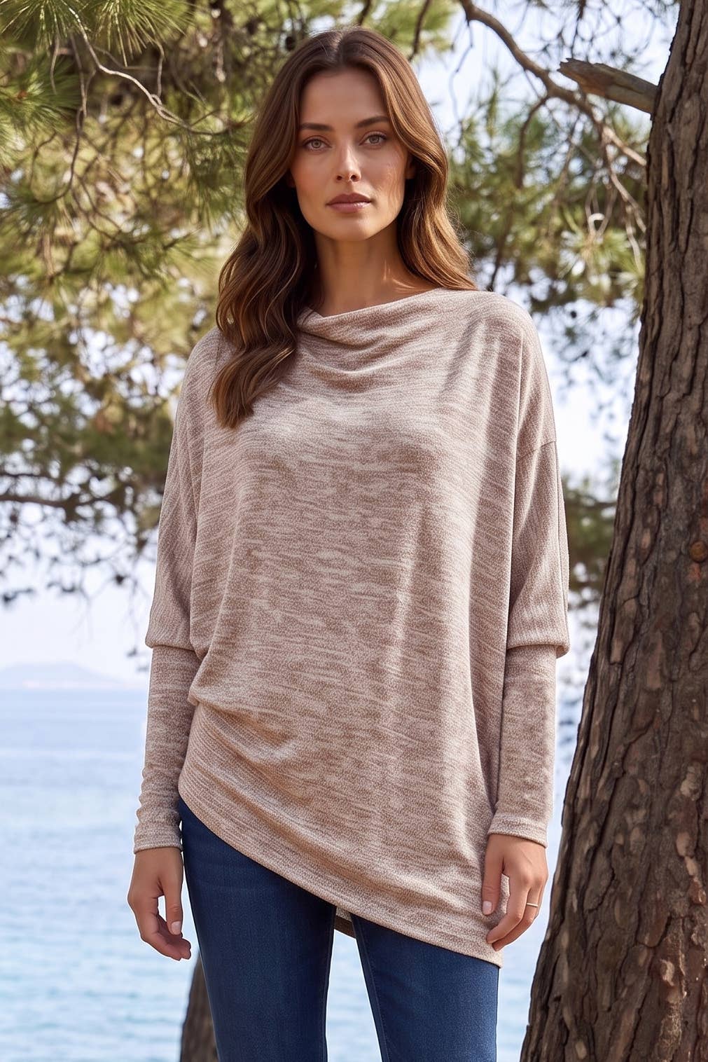 2-Way Cowl Neck or One-Shoulder Asymmetrical Top