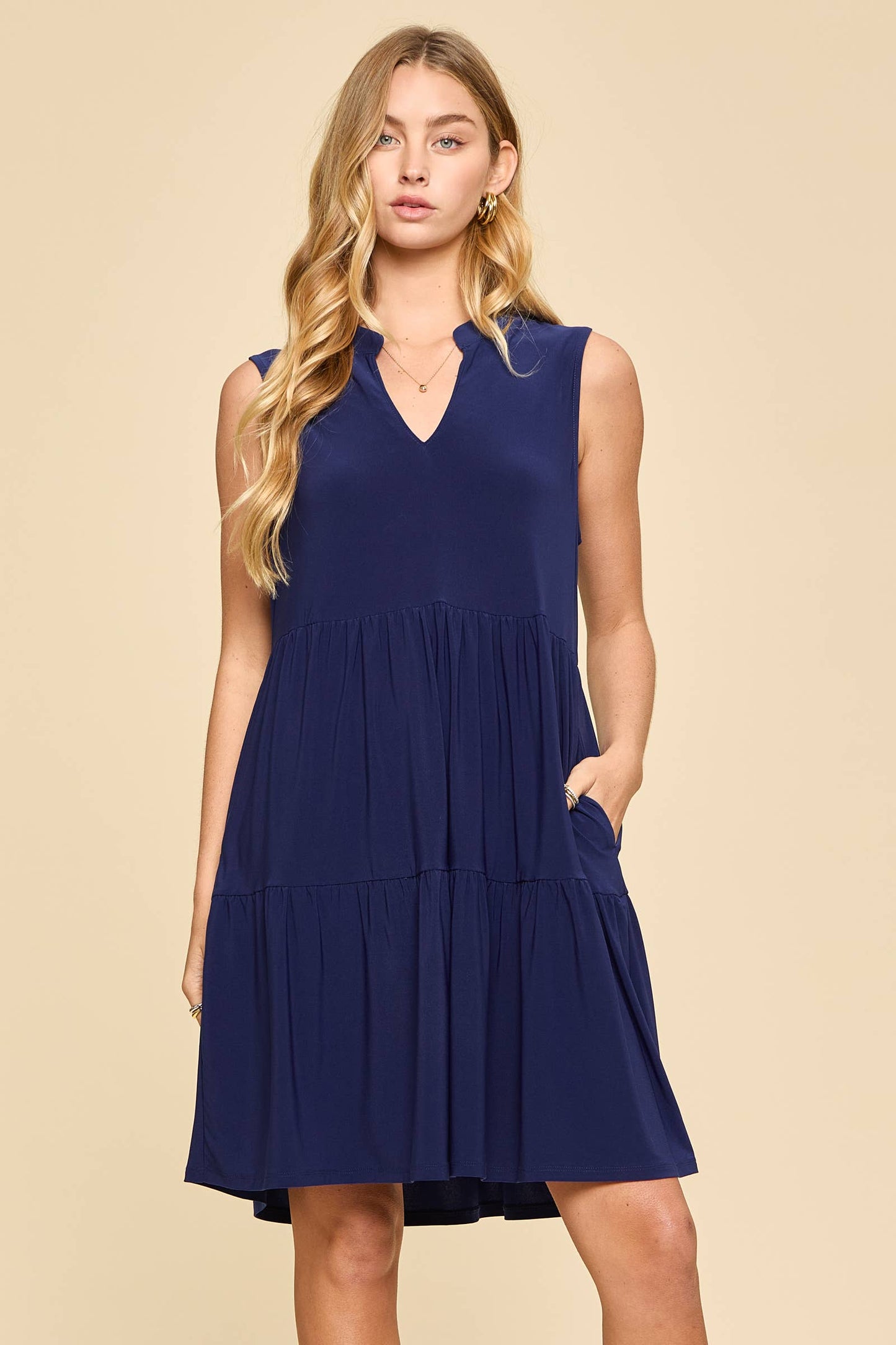 Wrinkle-Free Tiered Lizzy Dress