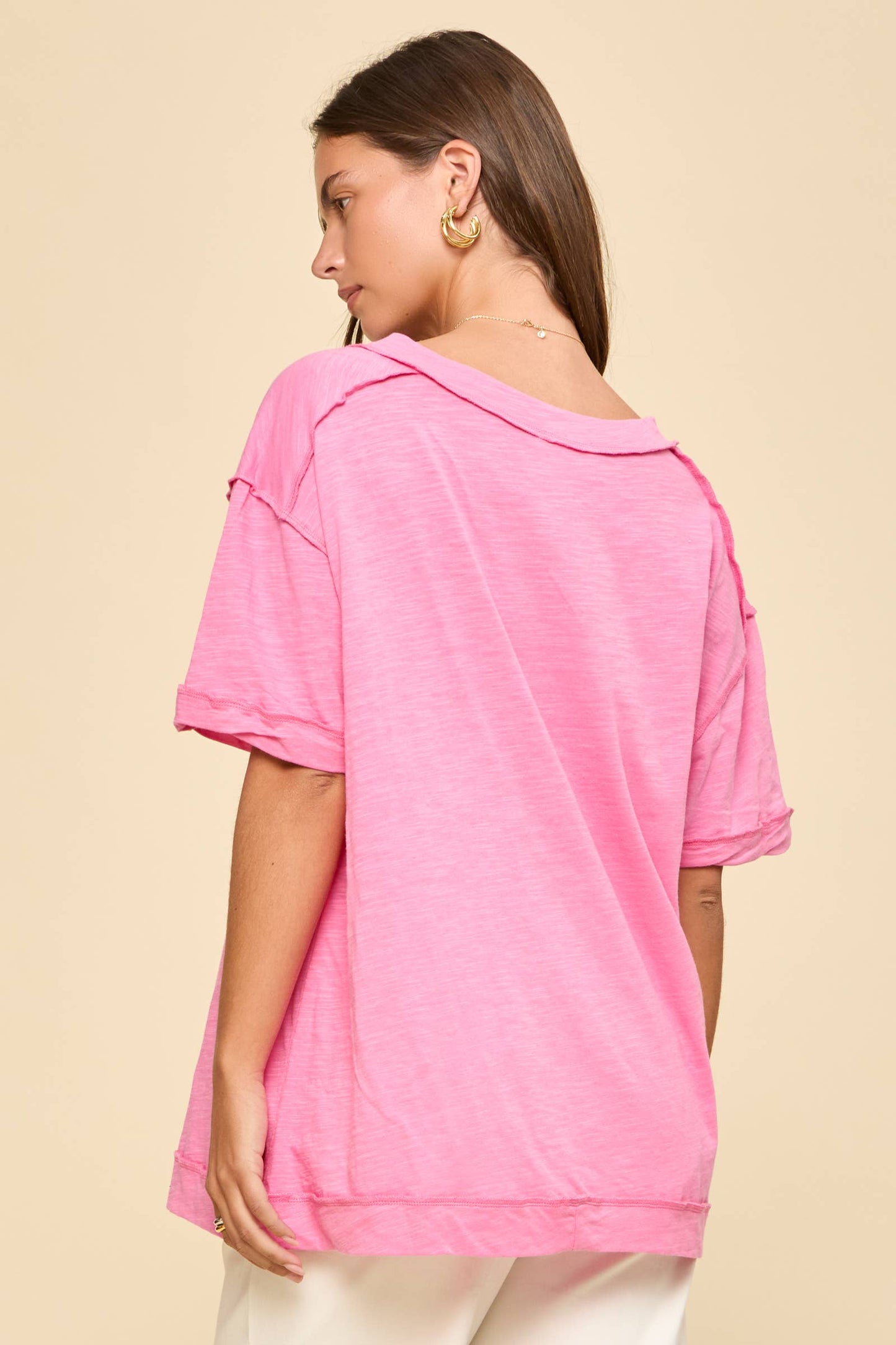 V-Neck Cotton Knit Top