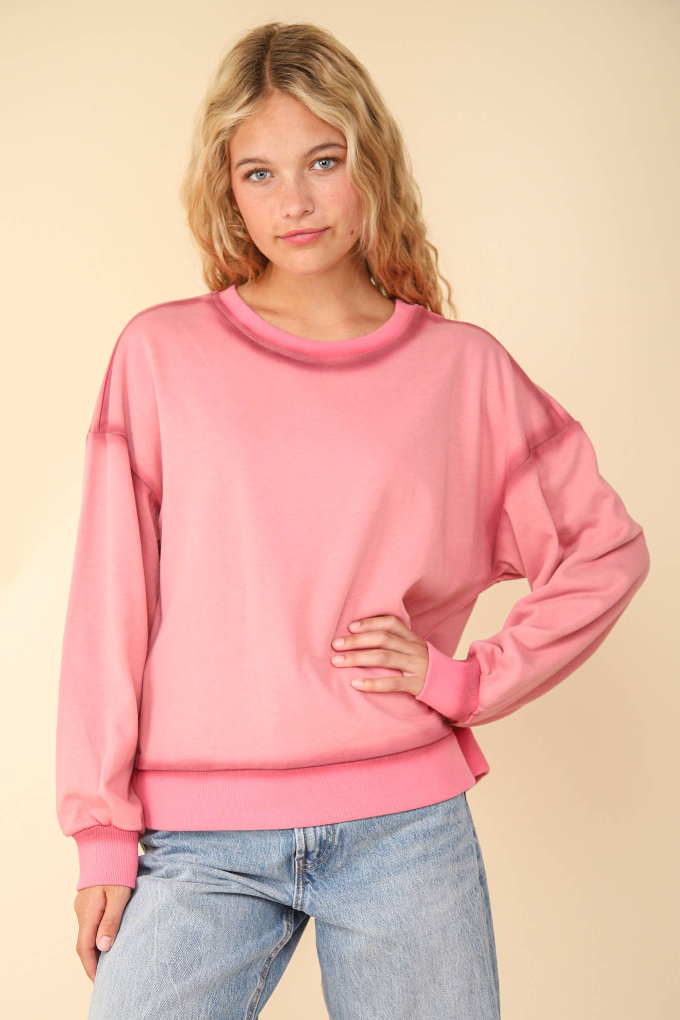 Oversized Sweat Shirt Knit Top