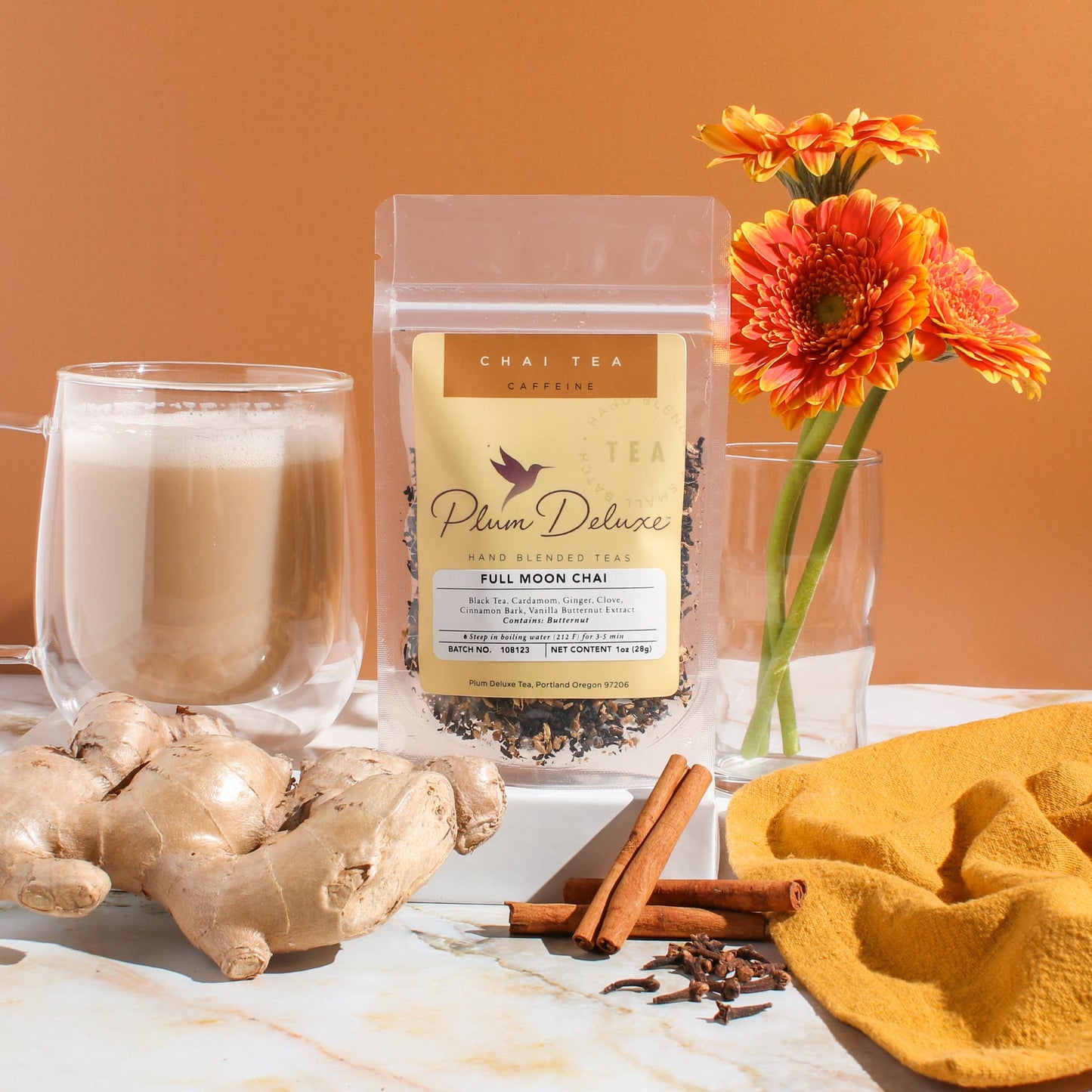 Plum Deluxe Tea - Full Moon Chai (Vanilla Butternut Masala Chai) Loose Leaf