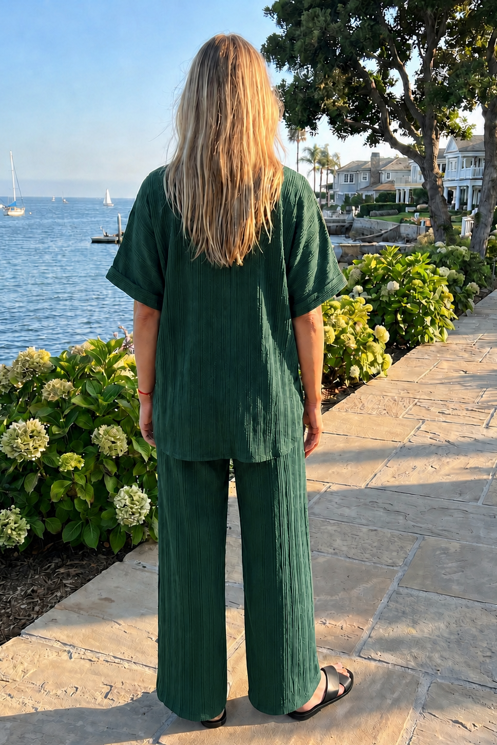 2-Piece Dolman Sleeve Blouse + Relaxed Bottoms