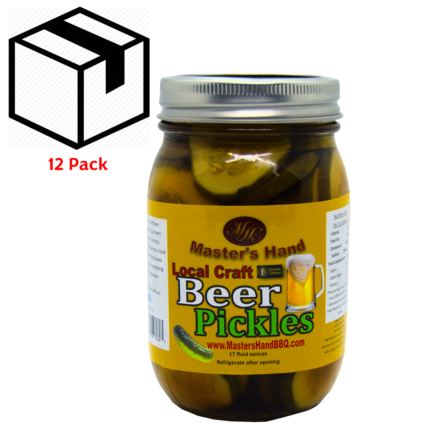 Master's Hand BBQ - Beer Pickles 16oz (In a Local Craft Lager) (case of 12)