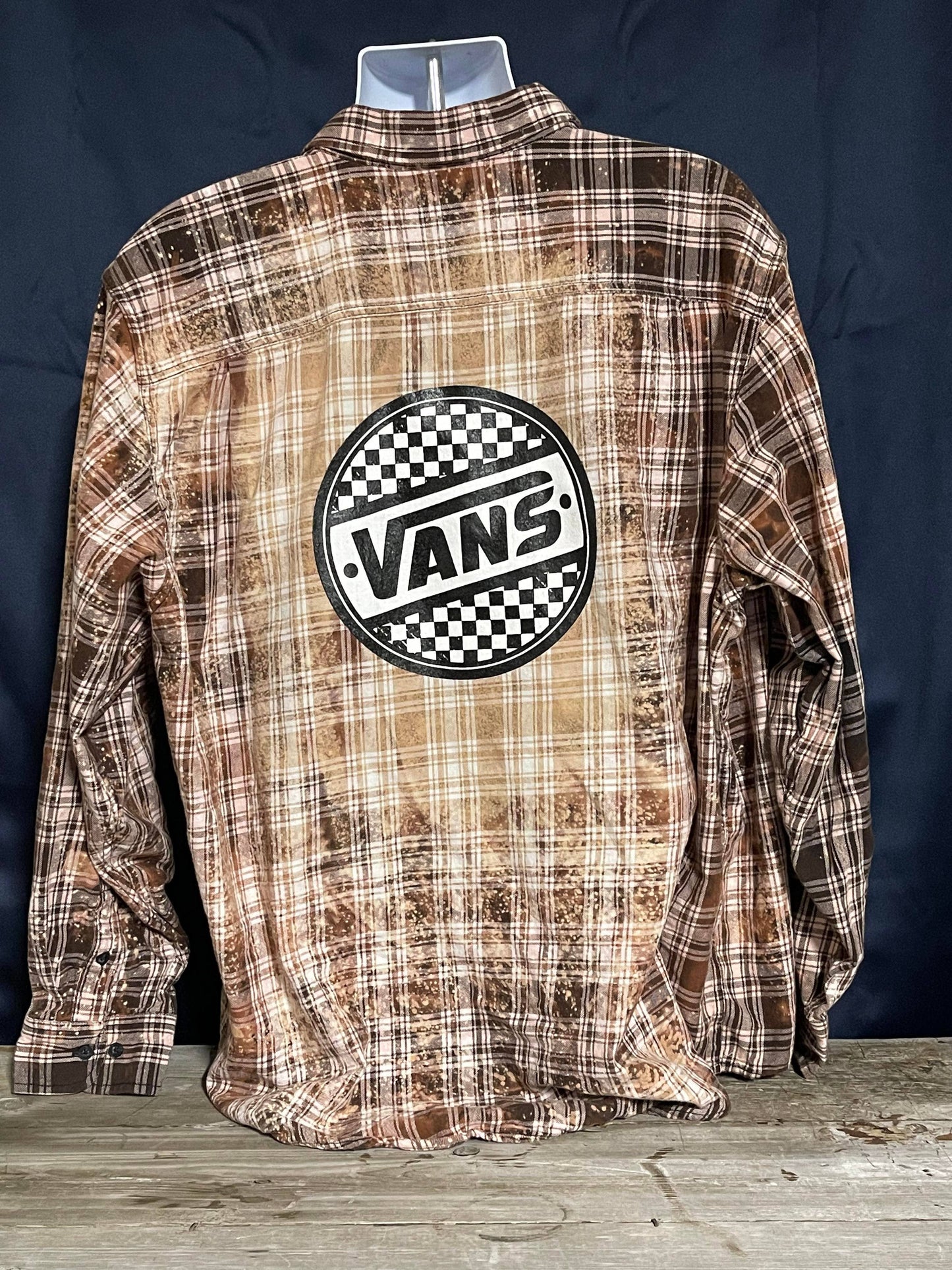 VANS logo Bleached Button Down Shirt