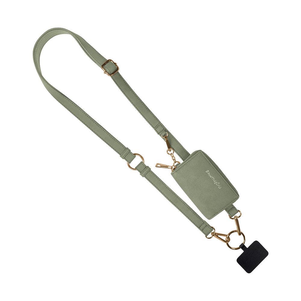 Save The Girls - Clip & Go Strap w/Pouch Brushed Vegan Leather: Black - Black Pouch