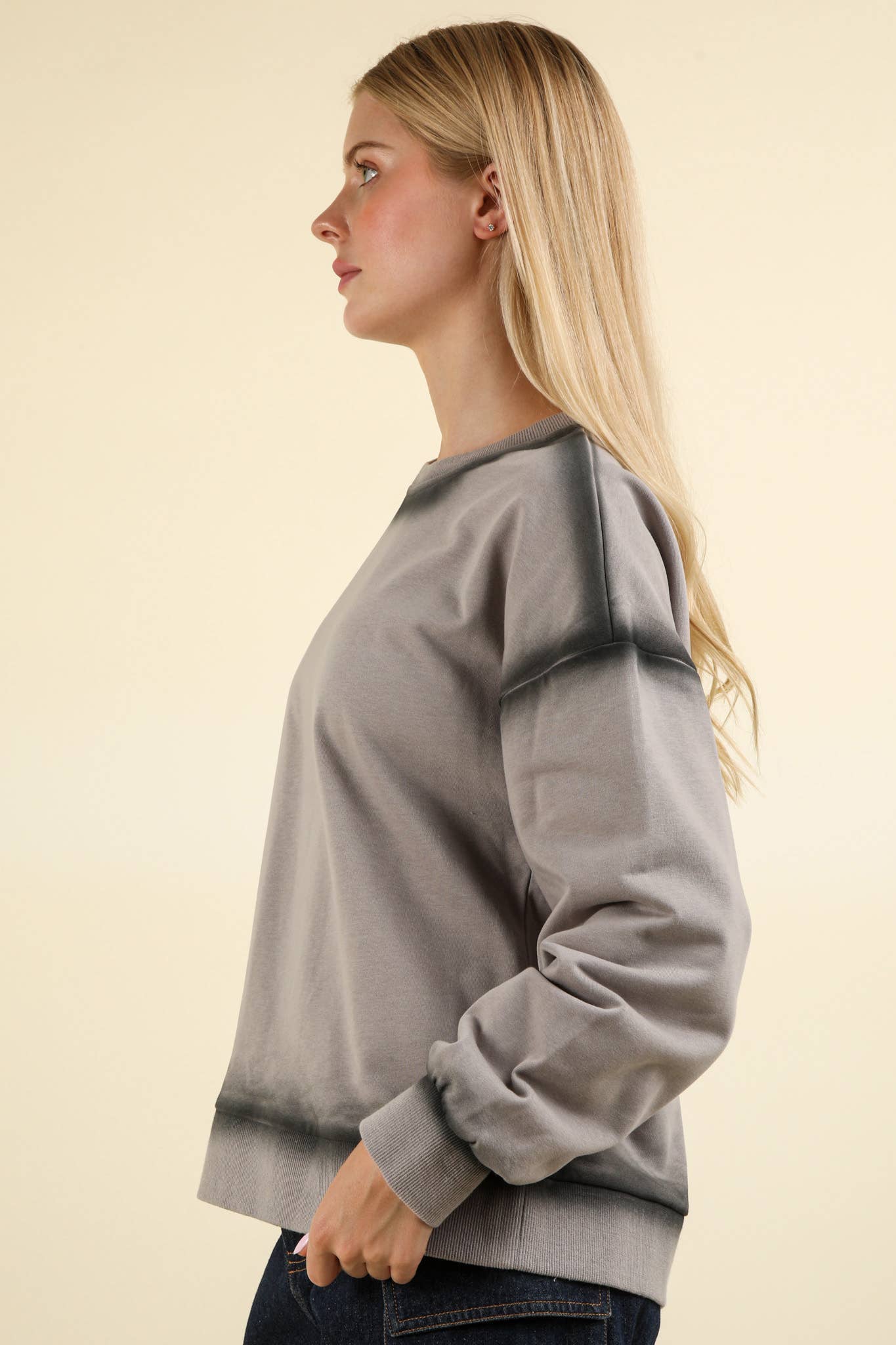 Oversized Sweat Shirt Knit Top