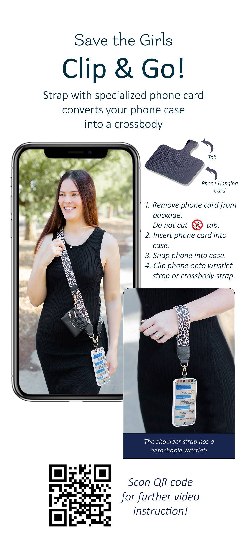 Clip & Go Crossbody Strap w/Zippered Pouch