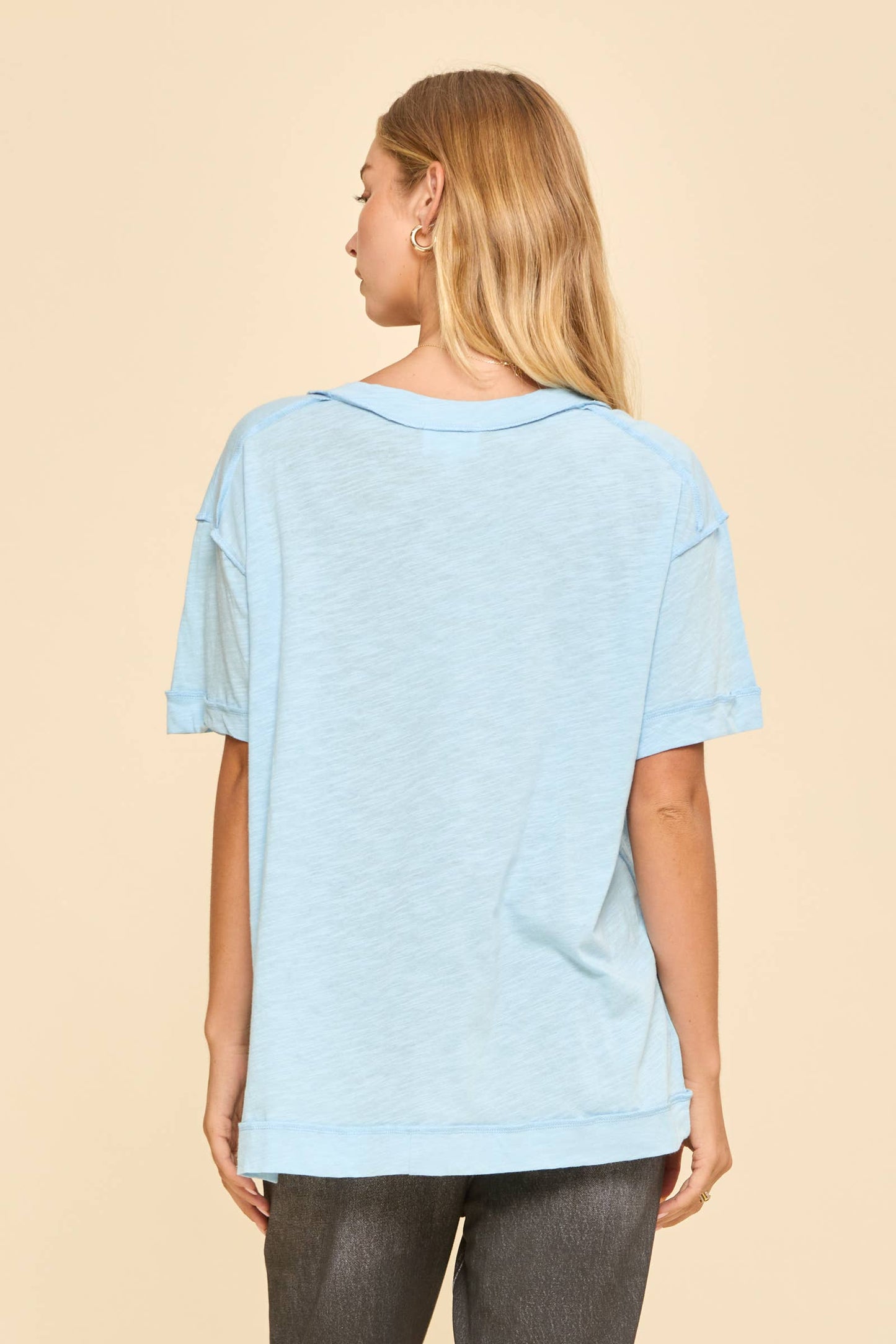 V-Neck Cotton Knit Top