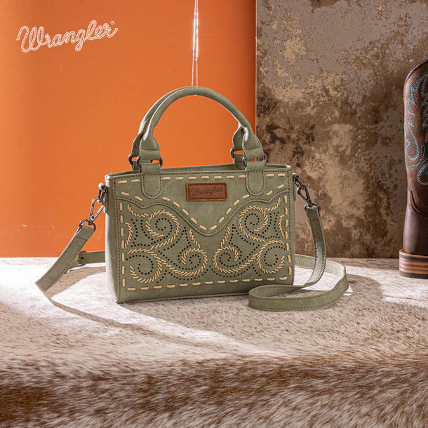 Wrangler Embroidered Swirl Mini Satchel/ Crossbody
