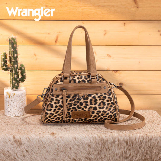 Wrangler Leopard Print Satchel/Crossbody Bag