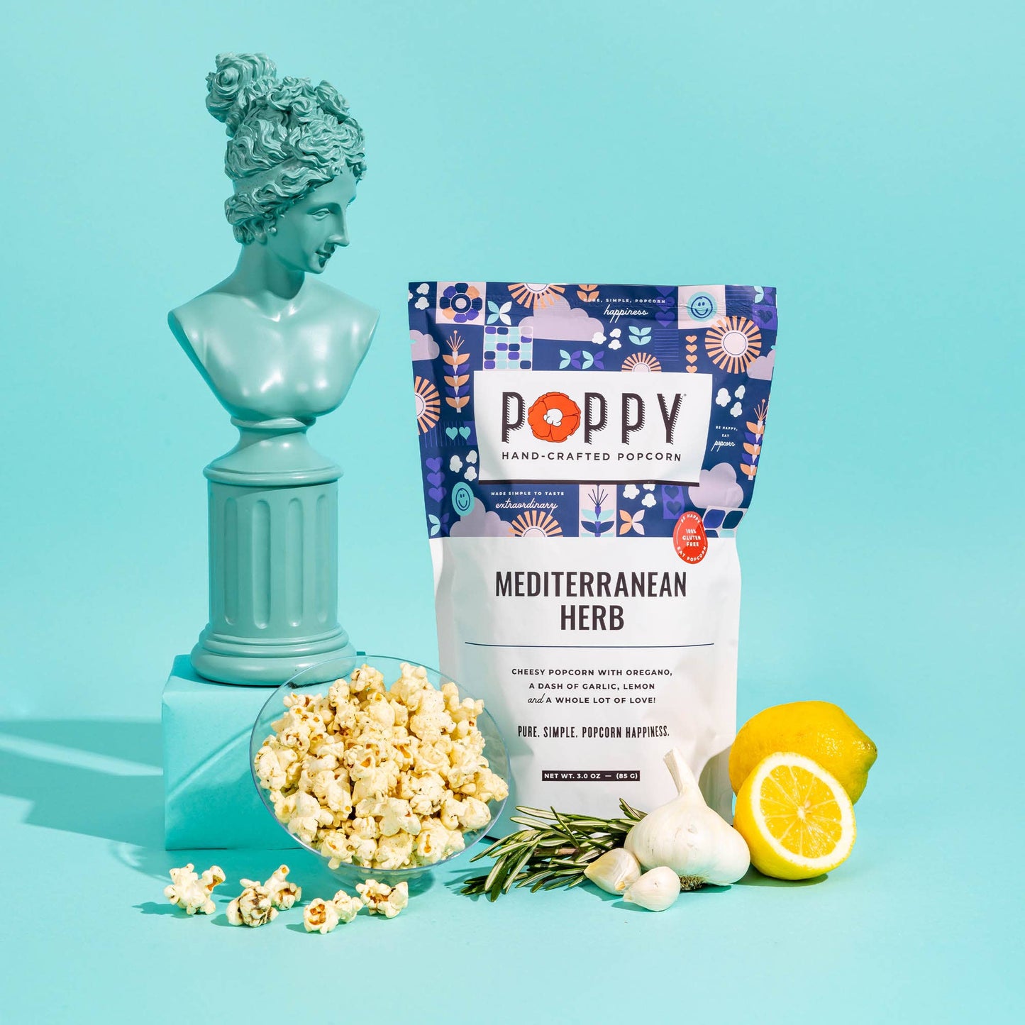 Poppy Hand-Crafted Popcorn - Mediterranean Herb Popcorn