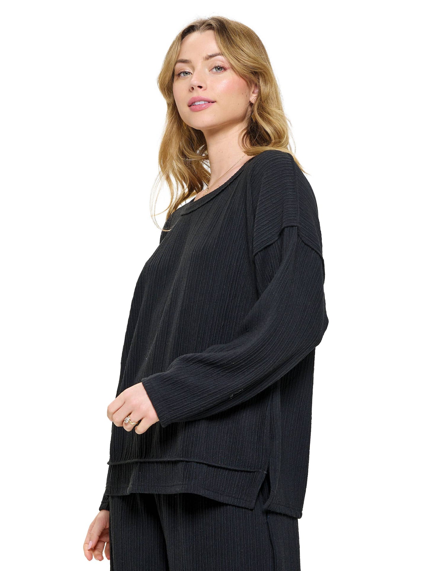 Pullover Casual Ribbed Oversized