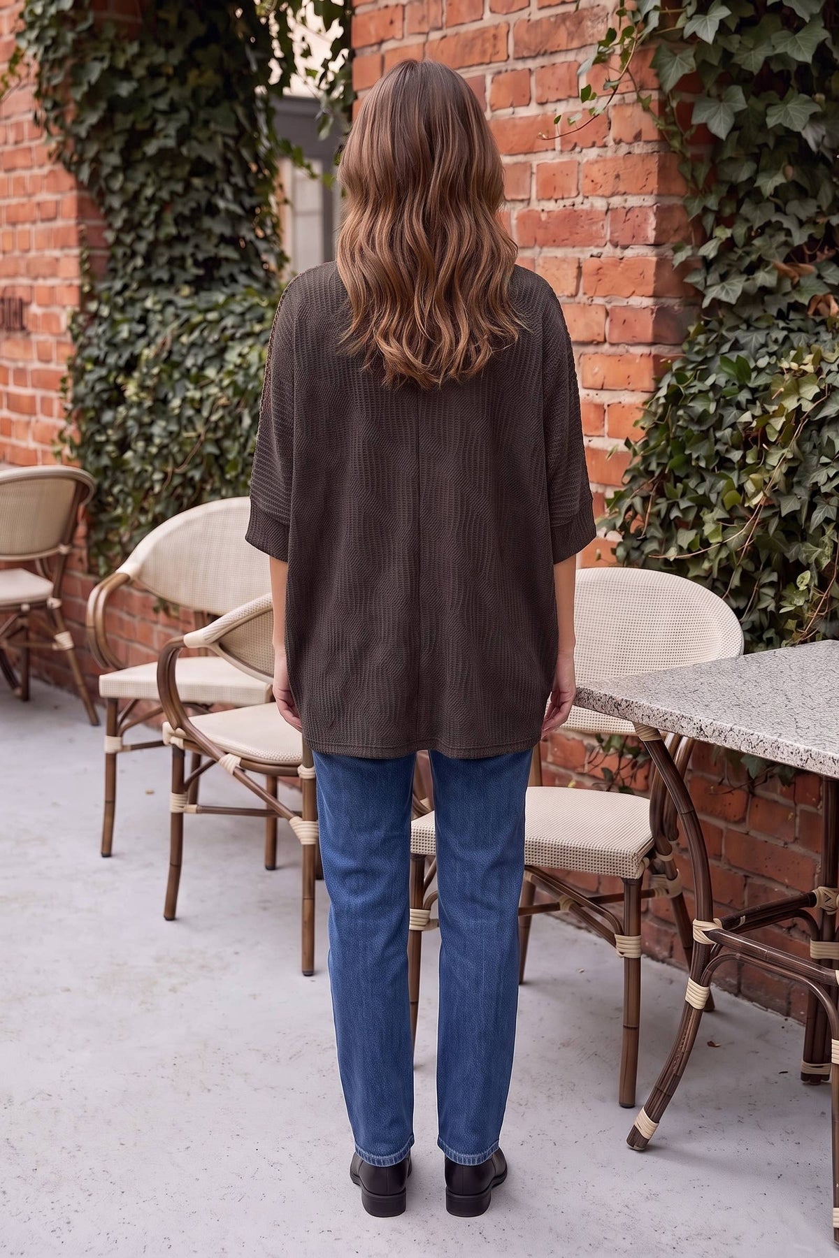 Oversized Crochet Knit Top