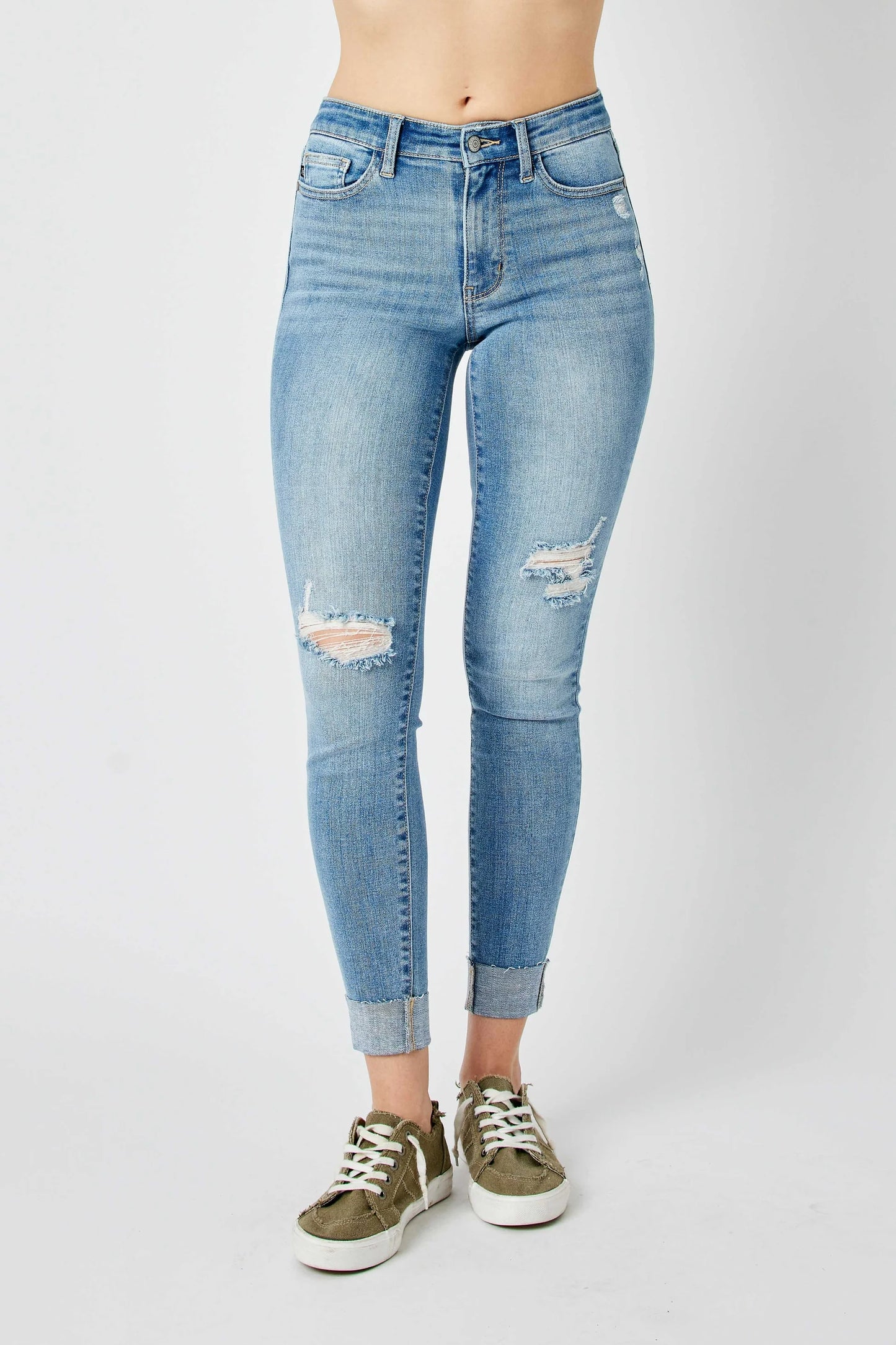 Mid Rise Destroy & Cuff Skinny 82528 Reg