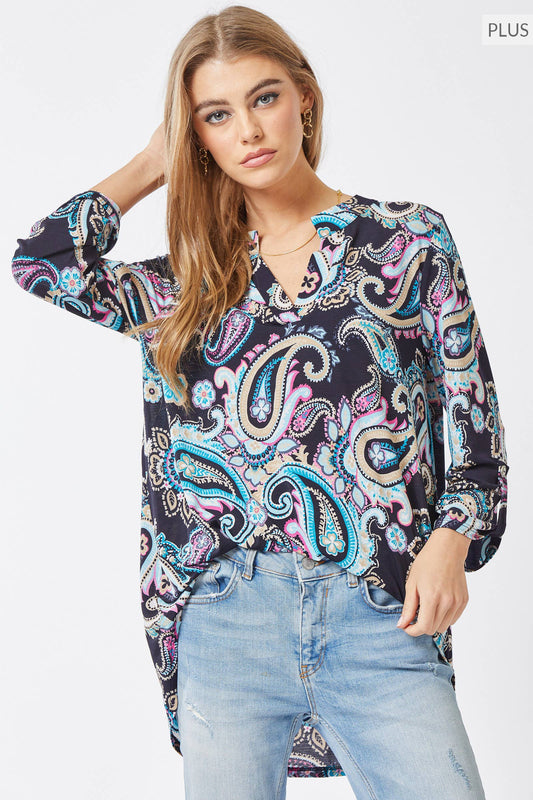 PLUS SIZE 3/4 Sleeve LIZZY Wrinkle Free Blouse