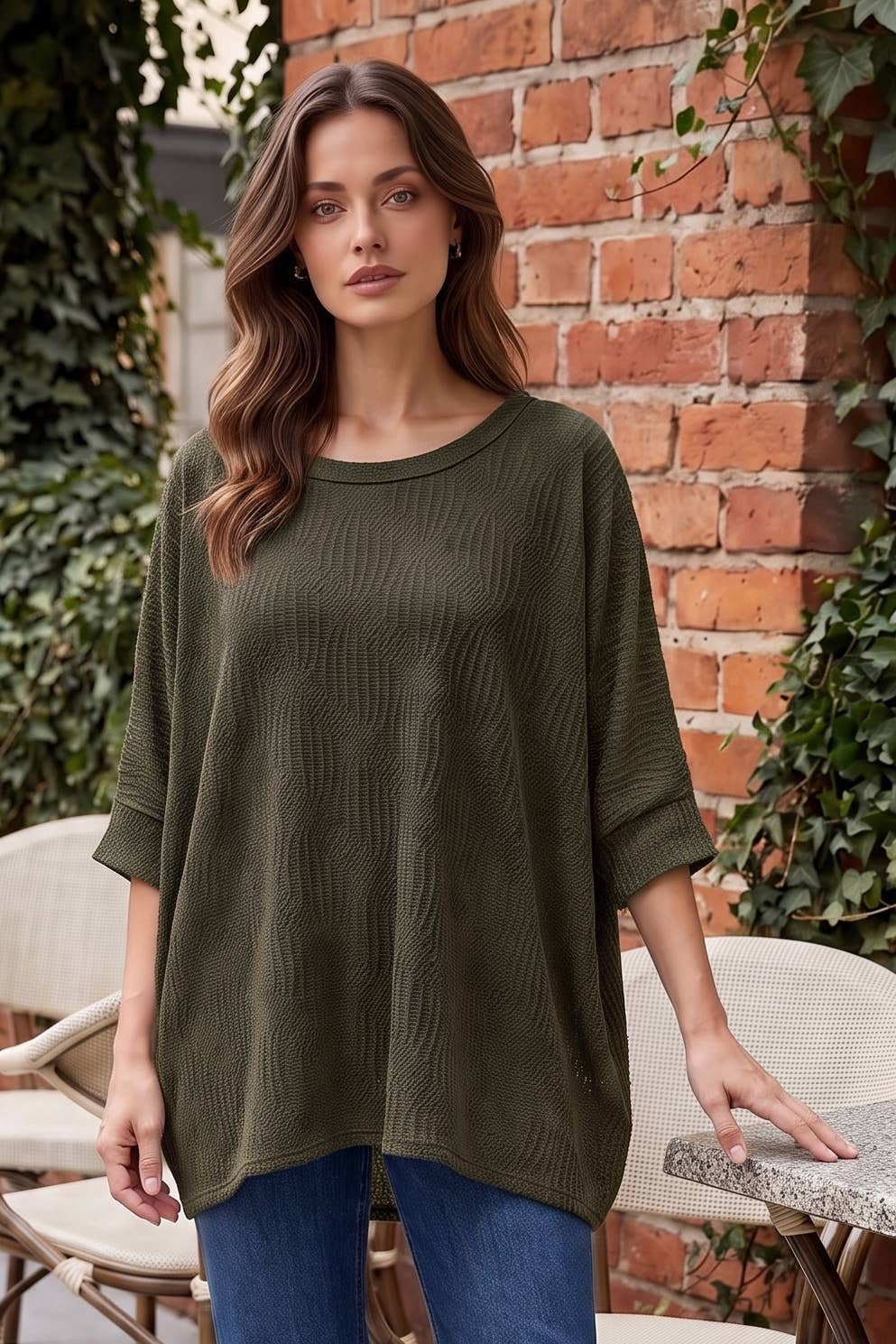 Oversized Crochet Knit Top