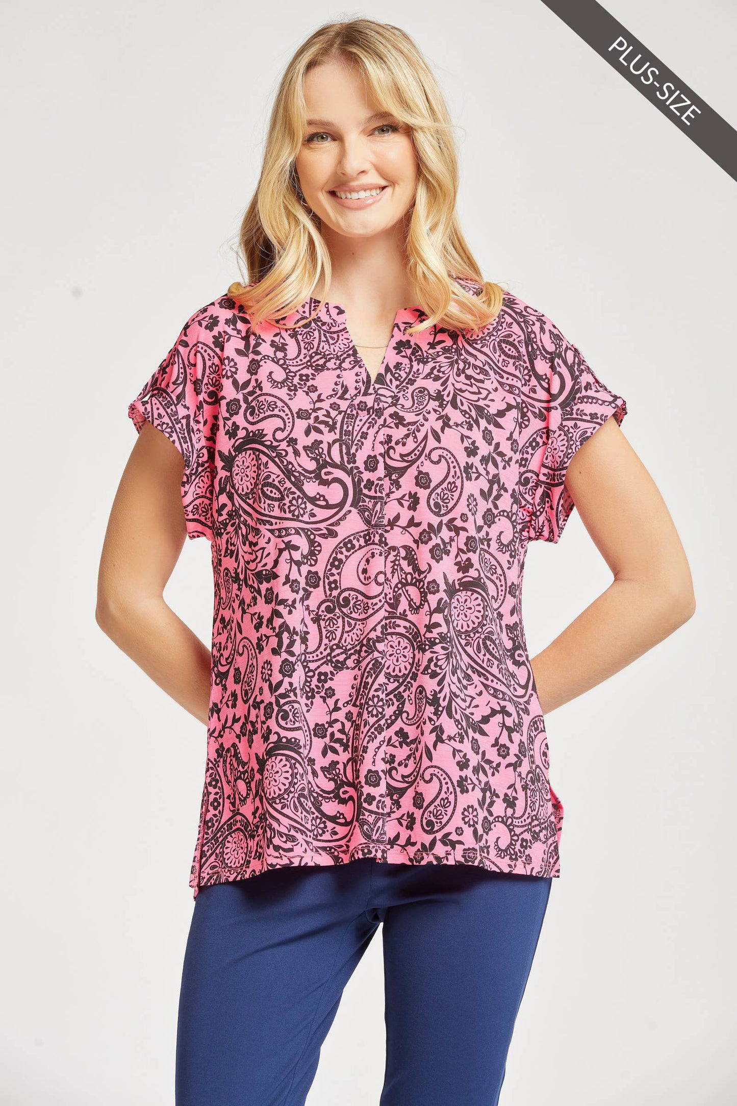 Dear Scarlett - PLUS SIZE Lizzy Dolman Short Sleeve Wrinkle Free