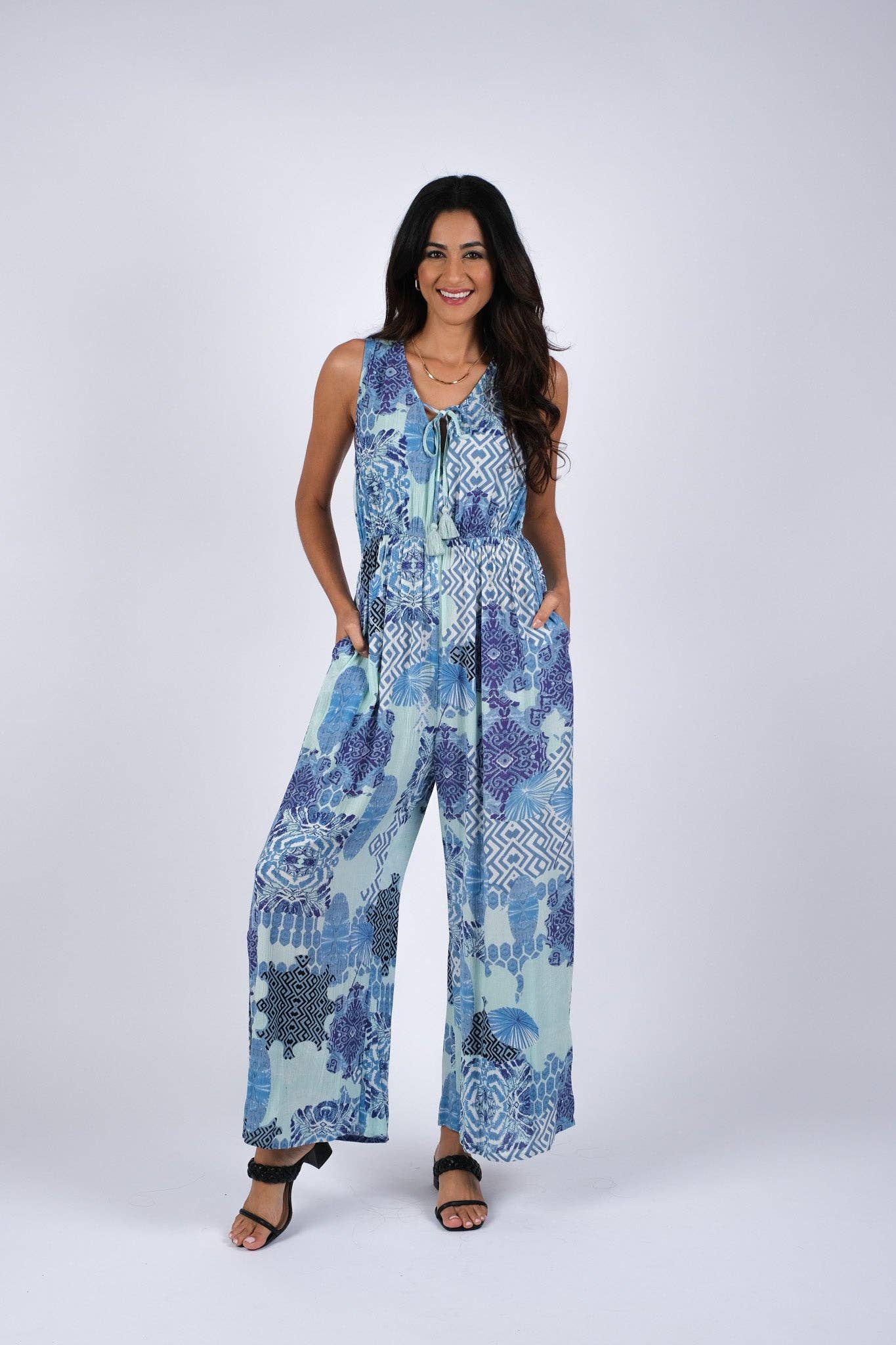 Enchanting Blue Meadow Chic Romper