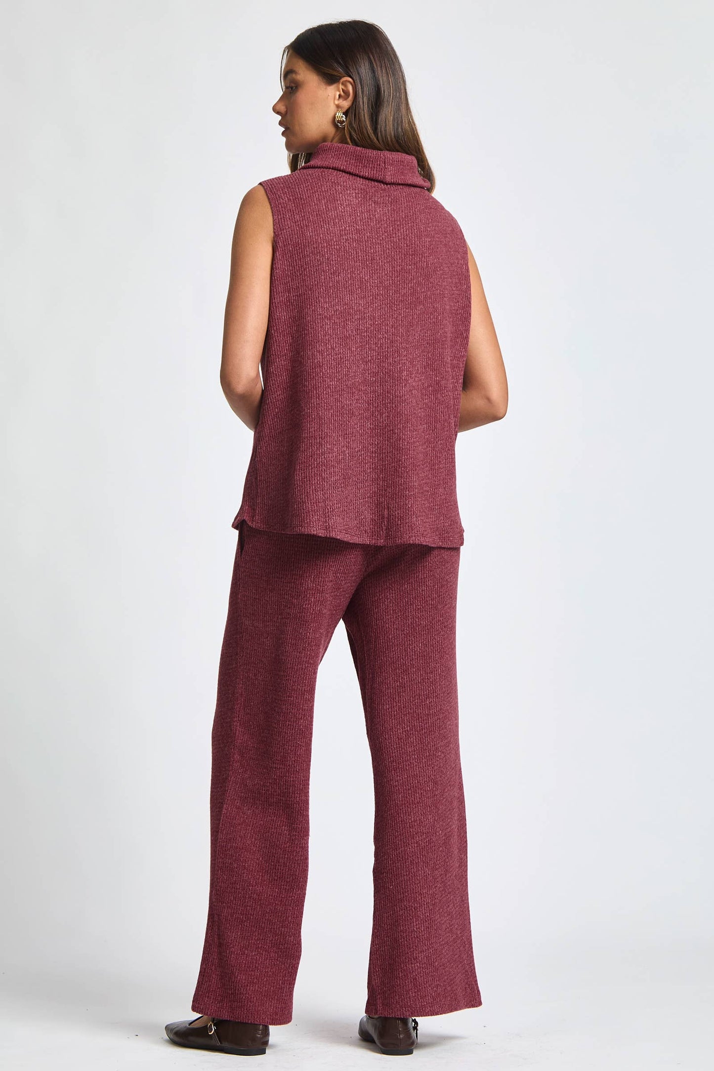 Dear Scarlett - 3 Piece Set Cowl Neck Tank Top + Cardigan + Pants