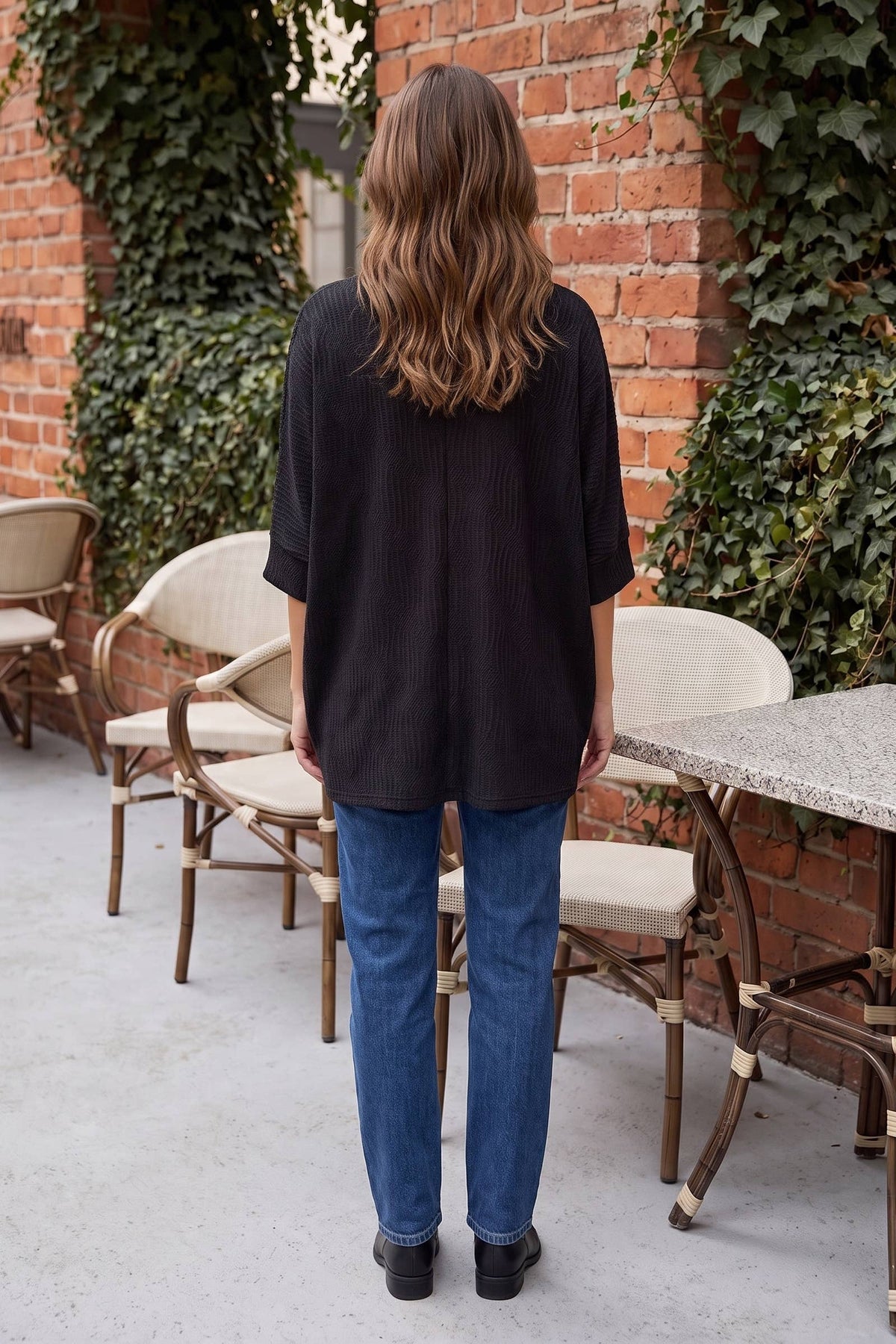 Oversized Crochet Knit Top